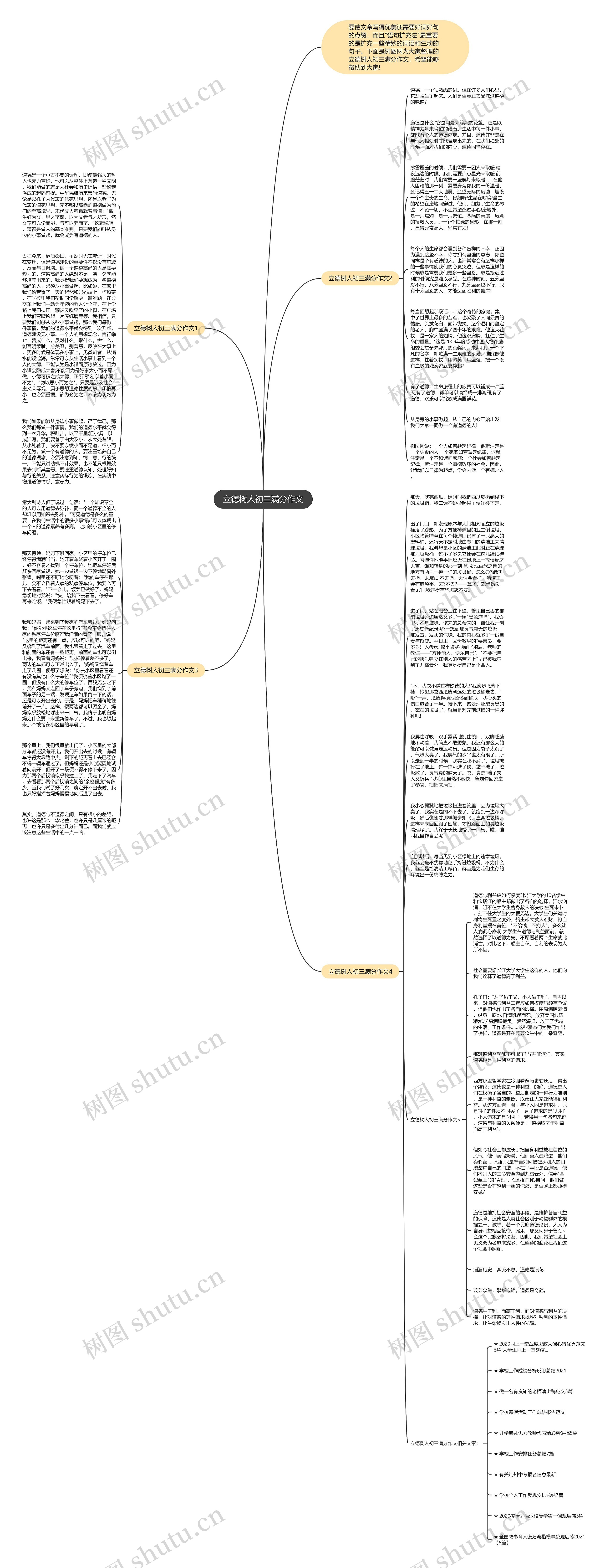 立德树人初三满分作文思维导图