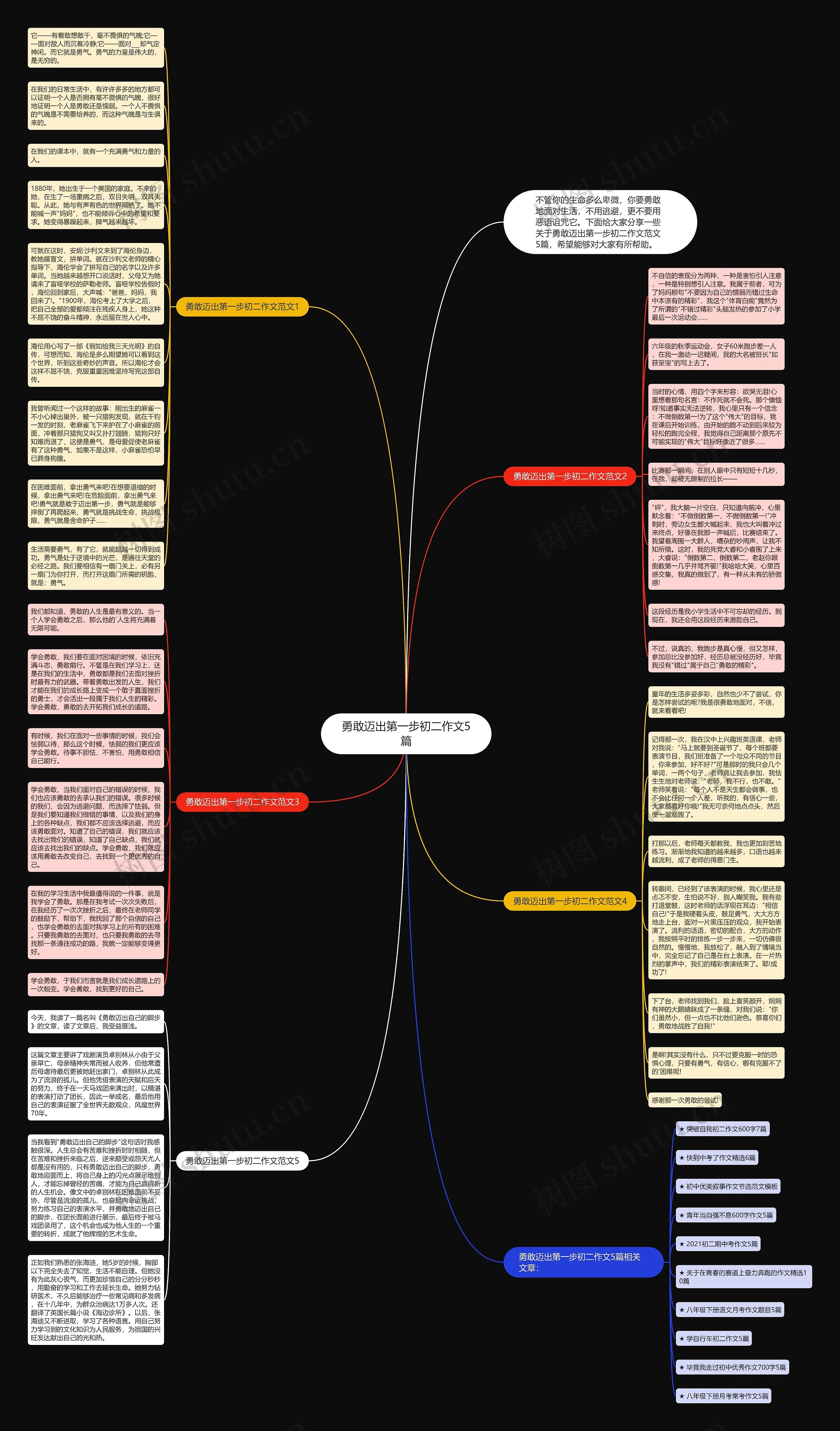 勇敢迈出第一步初二作文5篇思维导图
