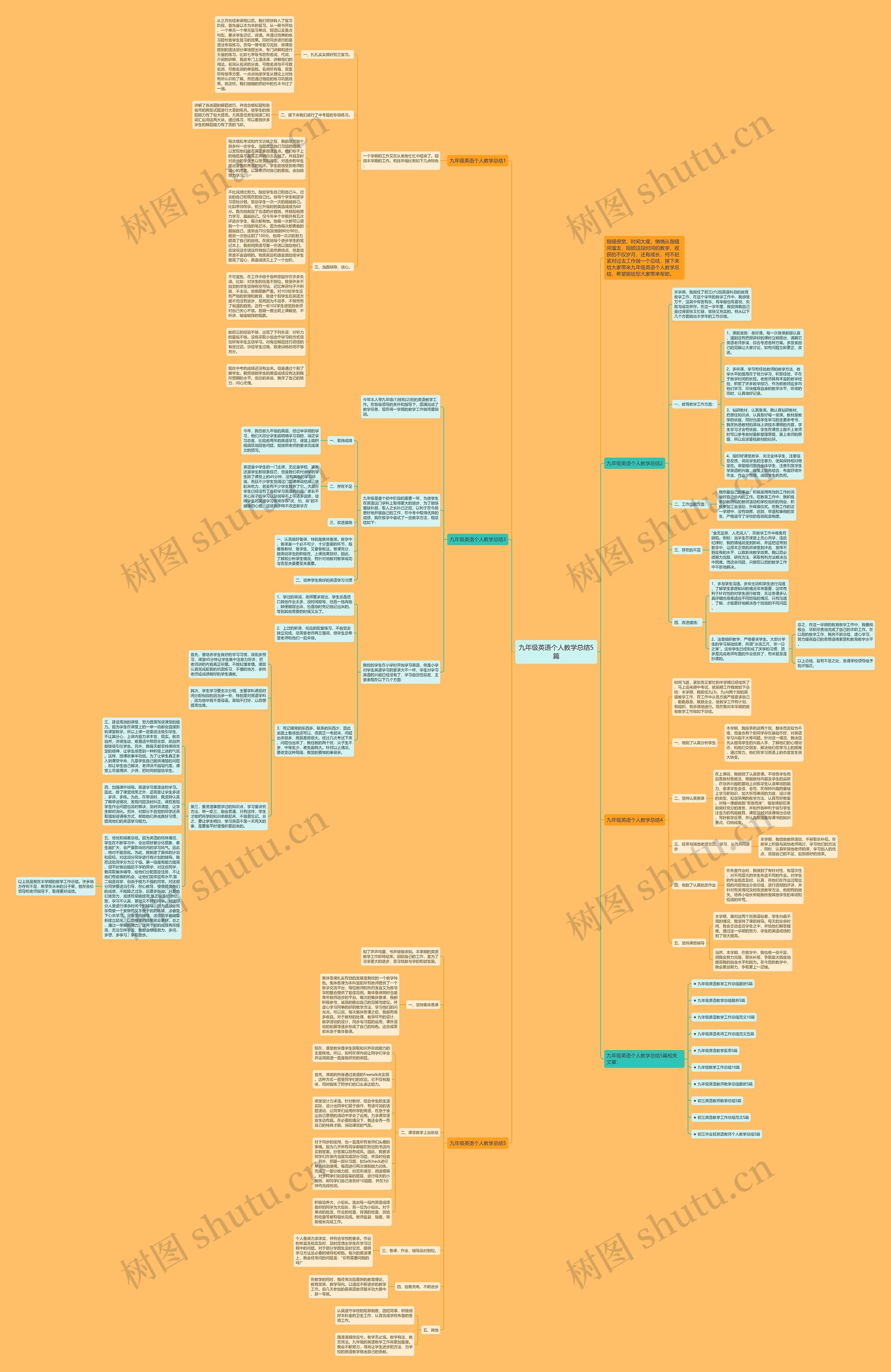 九年级英语个人教学总结5篇思维导图