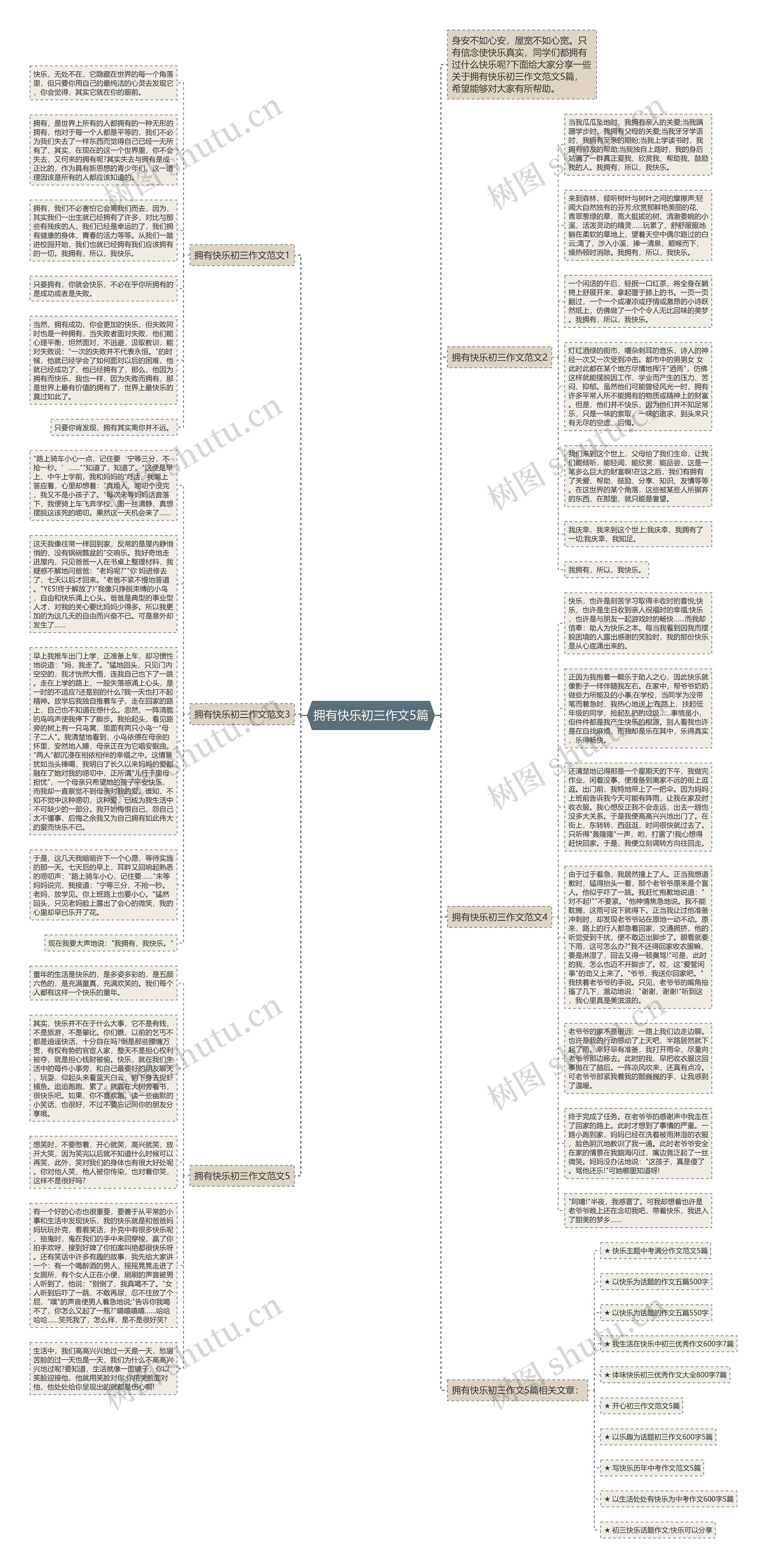 拥有快乐初三作文5篇思维导图