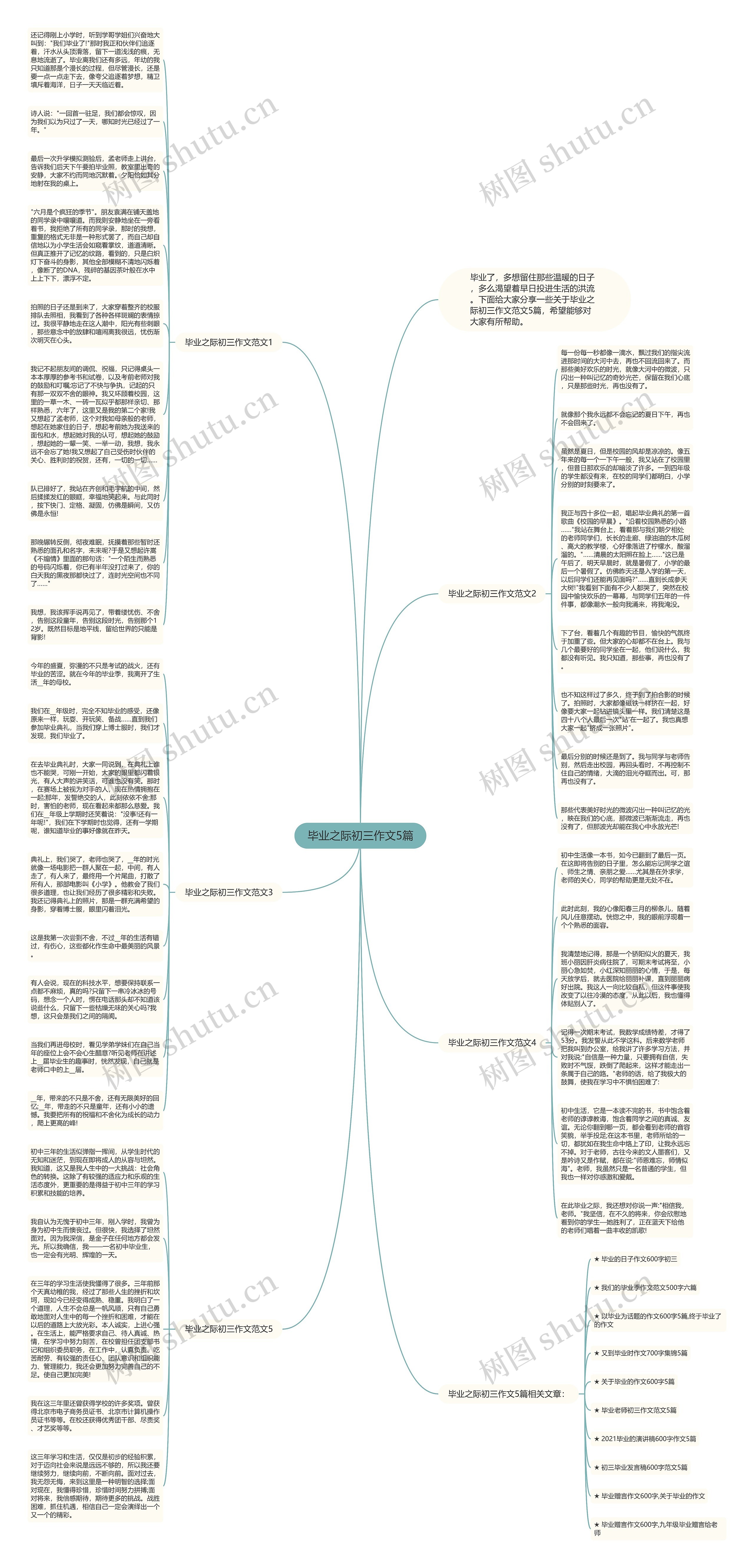 毕业之际初三作文5篇思维导图