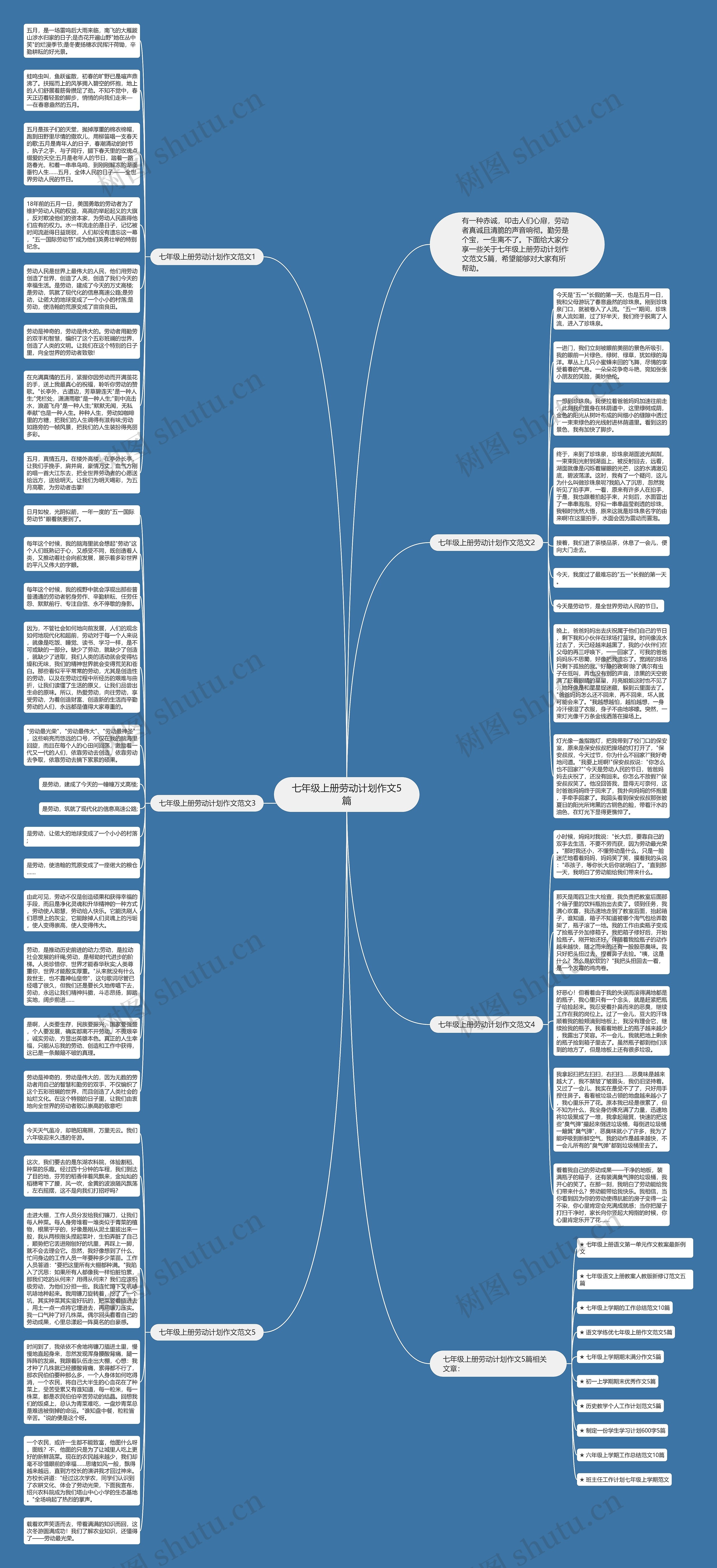 七年级上册劳动计划作文5篇思维导图