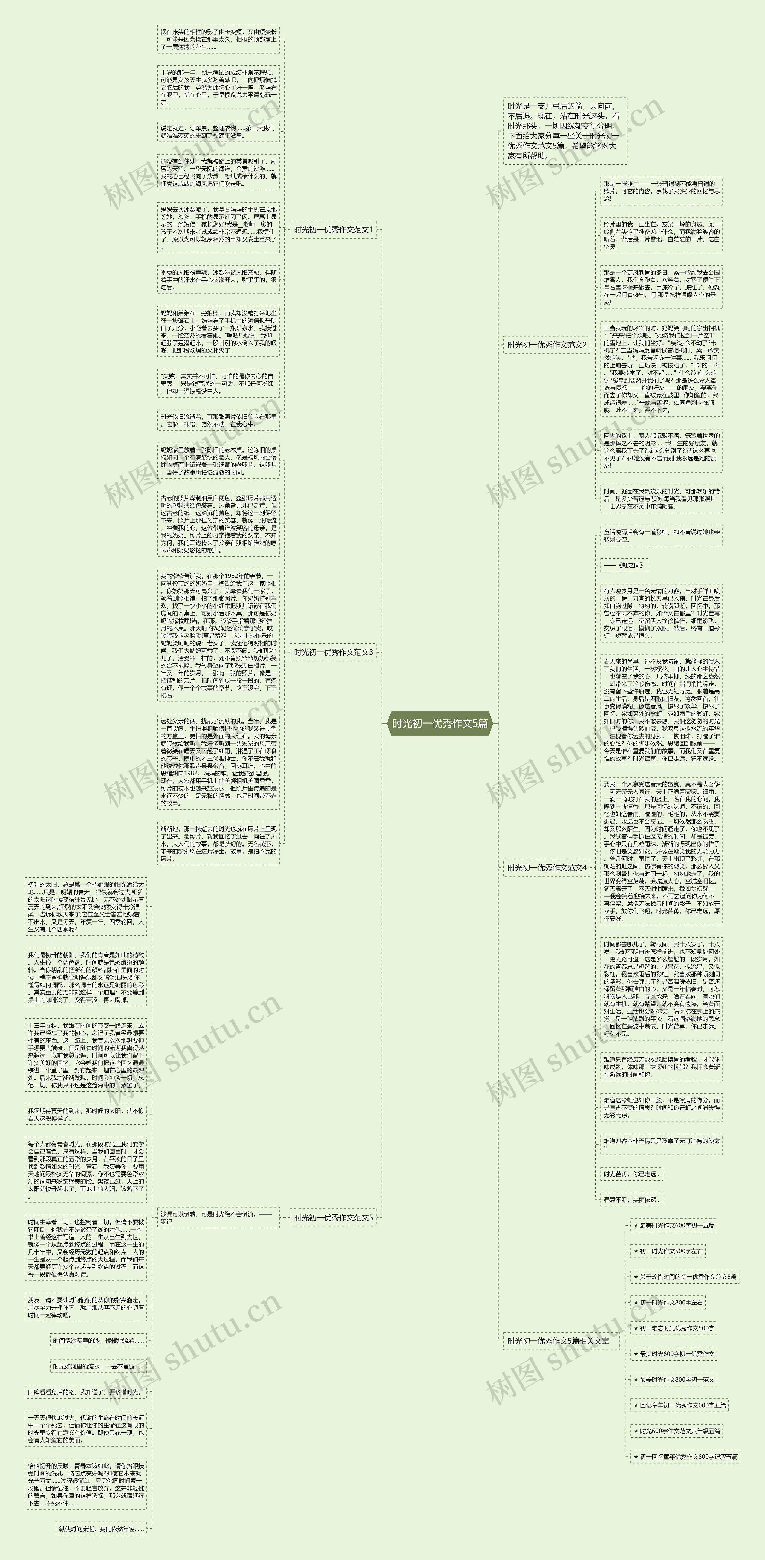 时光初一优秀作文5篇思维导图