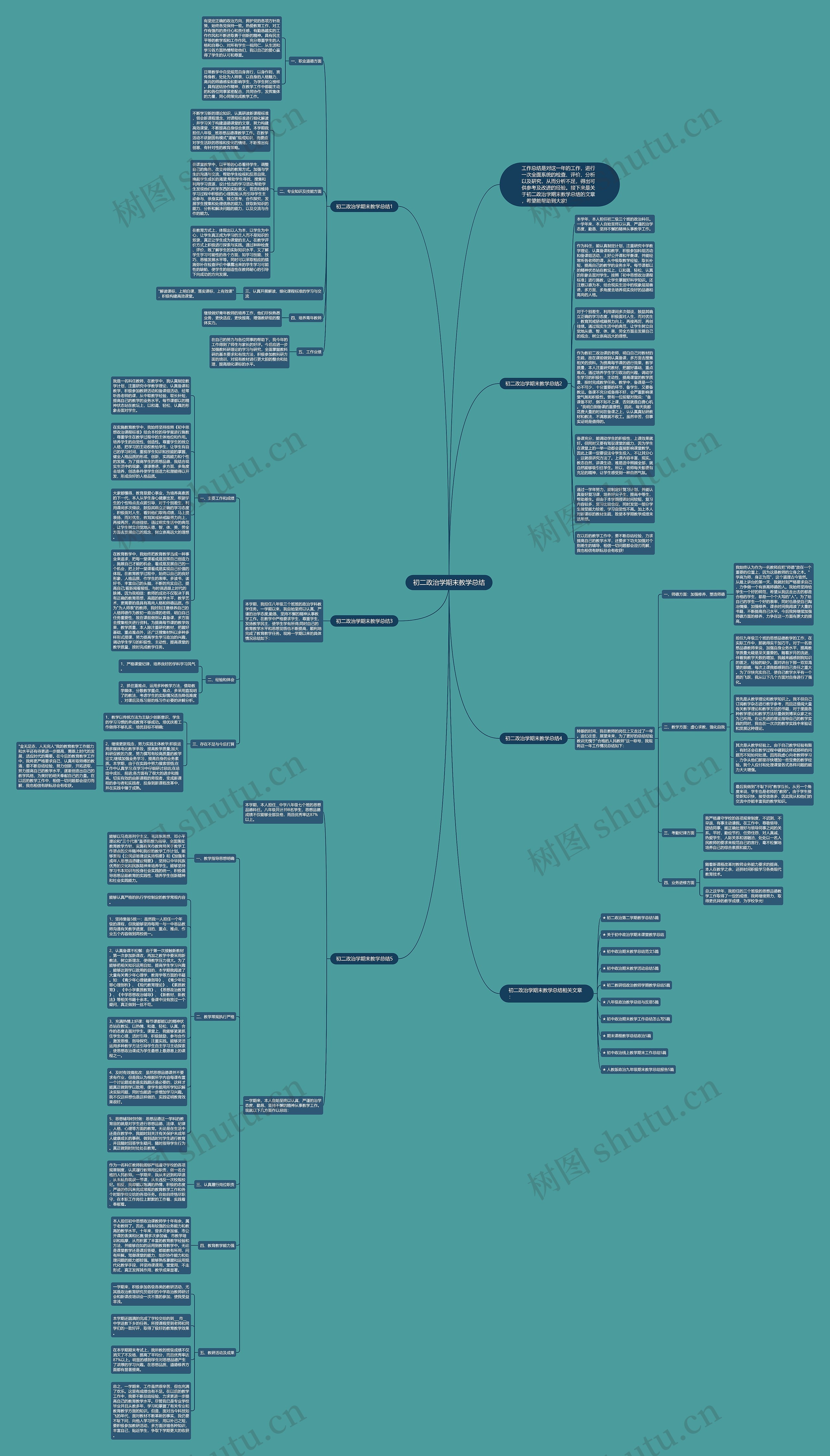 初二政治学期末教学总结思维导图