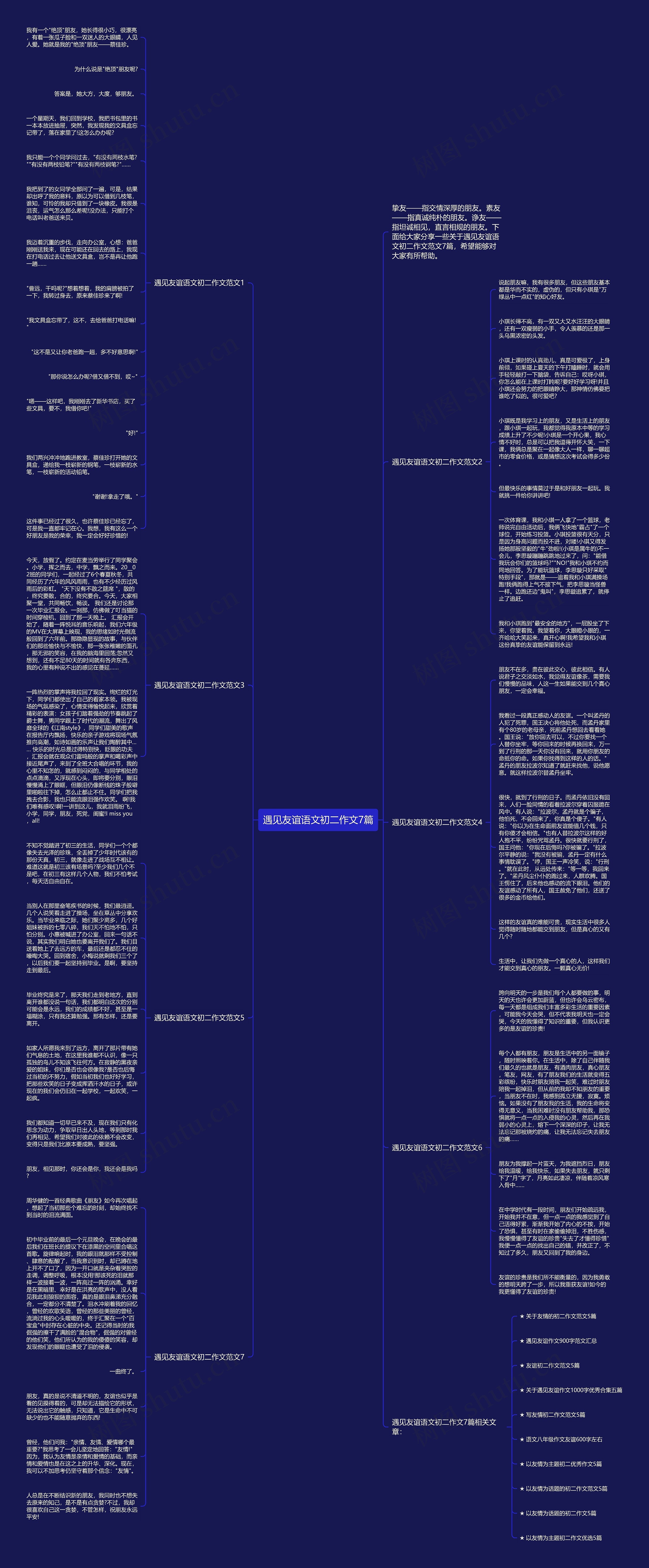 遇见友谊语文初二作文7篇思维导图