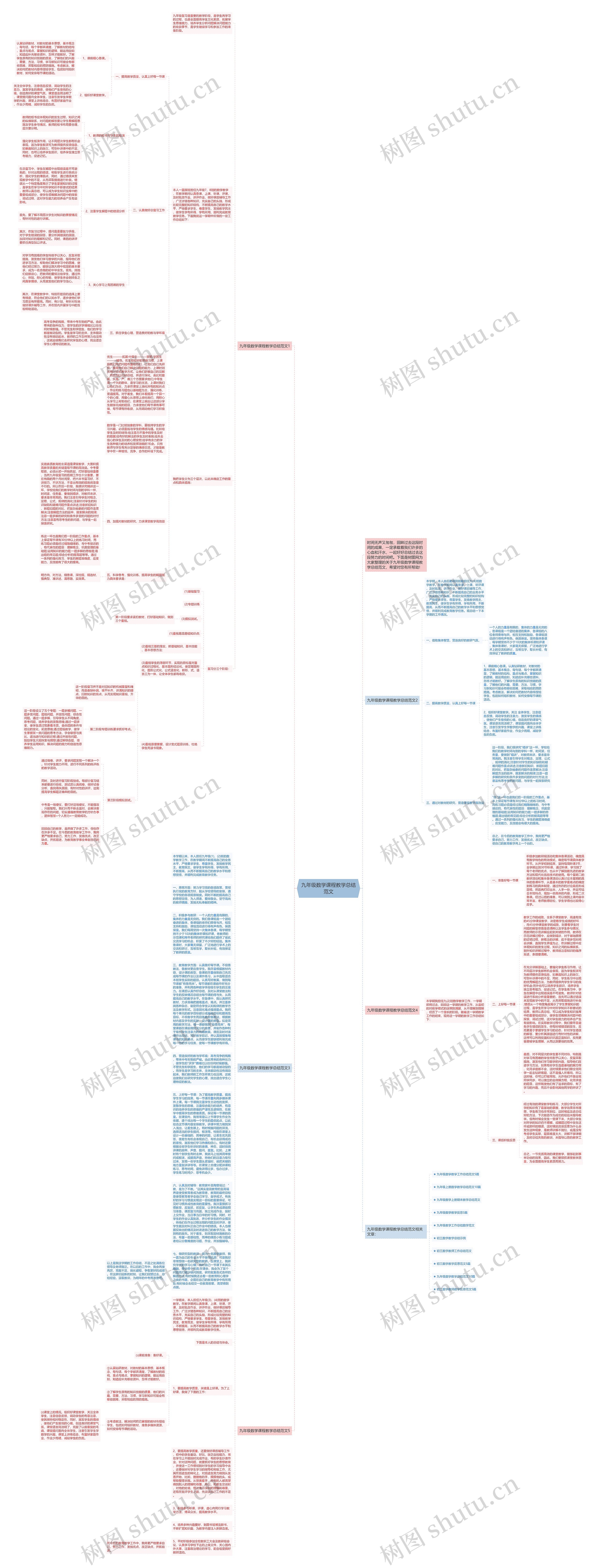 九年级数学课程教学总结范文思维导图