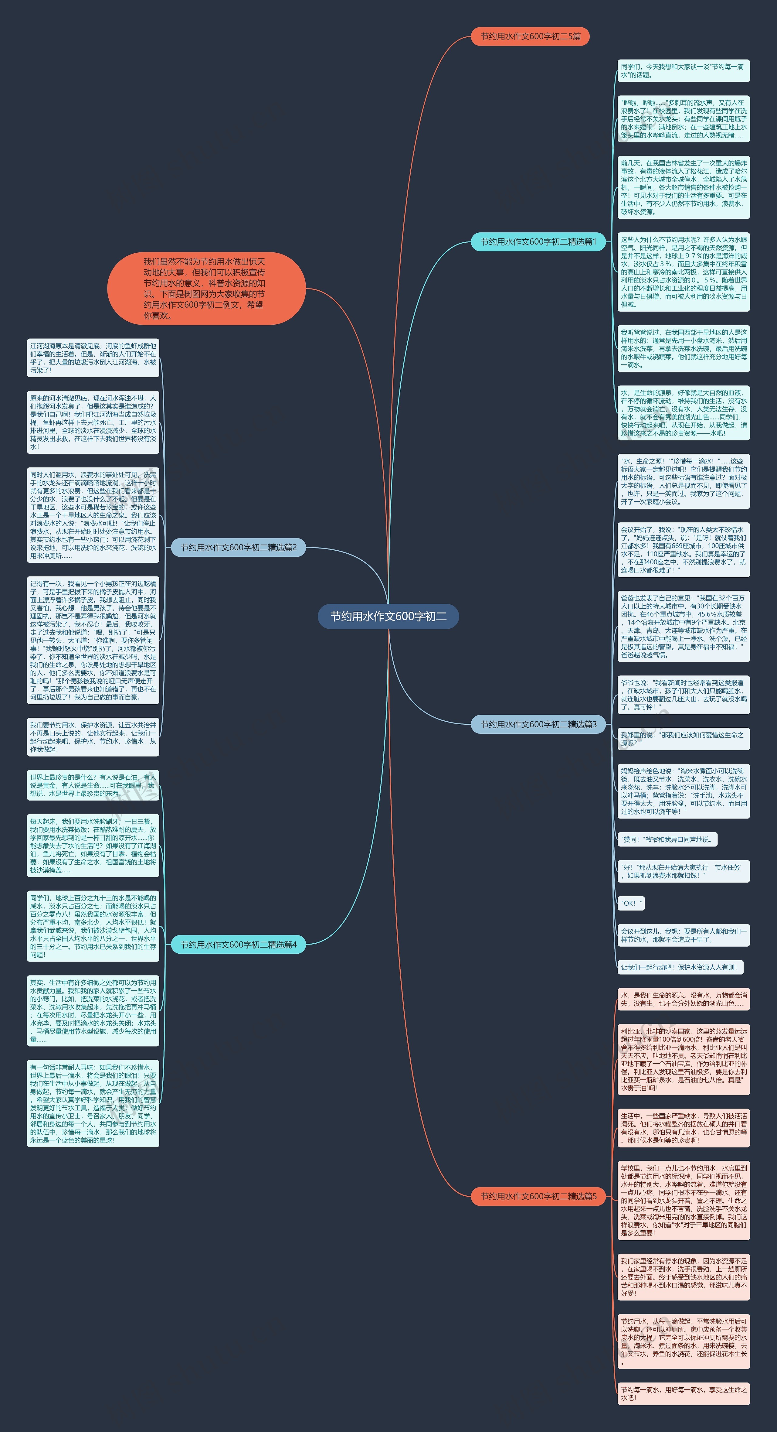 节约用水作文600字初二思维导图