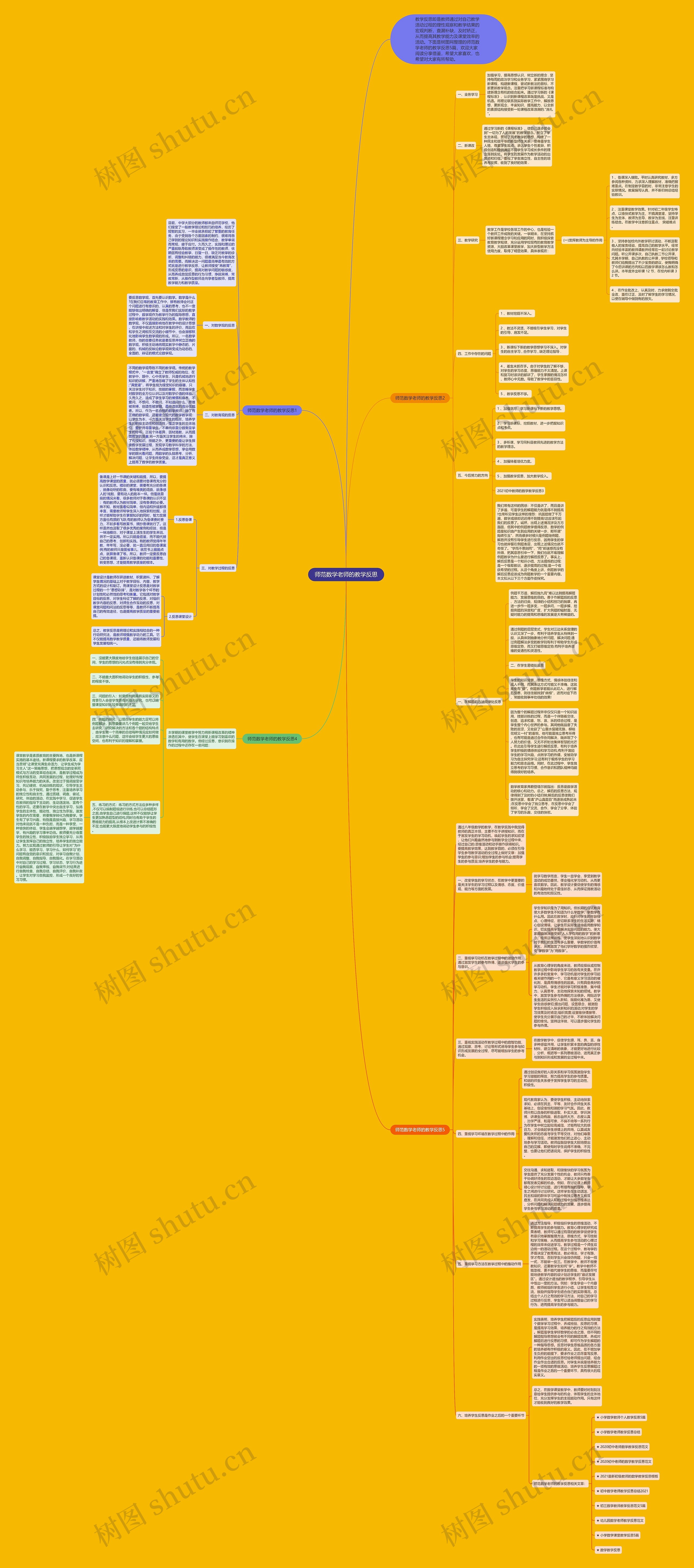 师范数学老师的教学反思思维导图