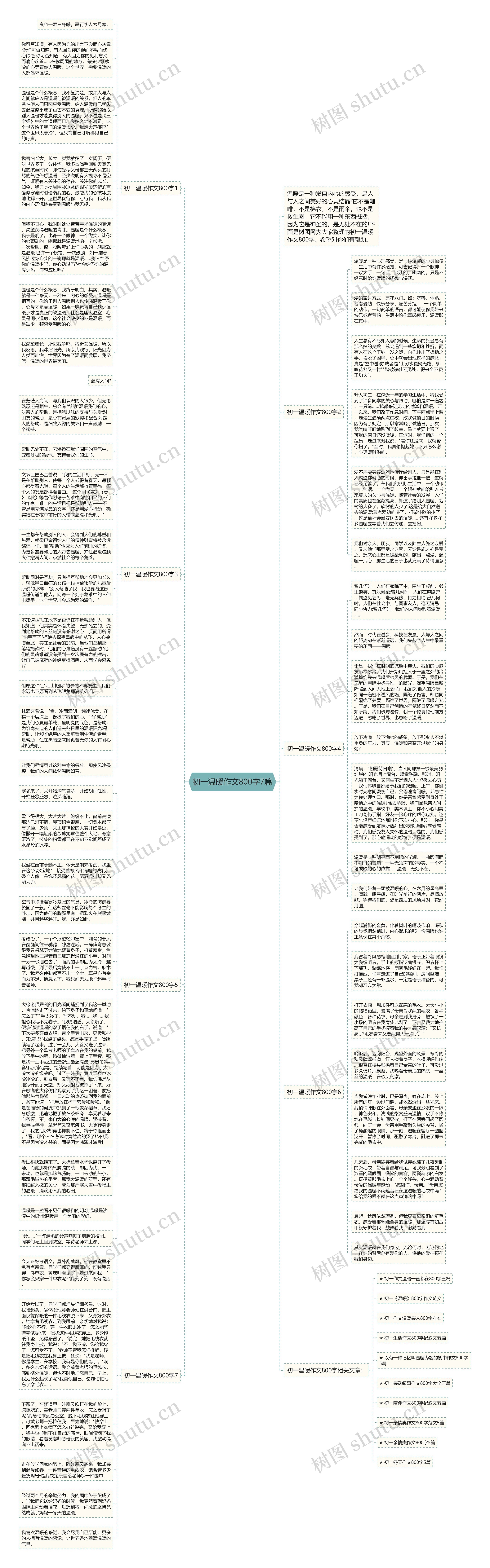 初一温暖作文800字7篇思维导图