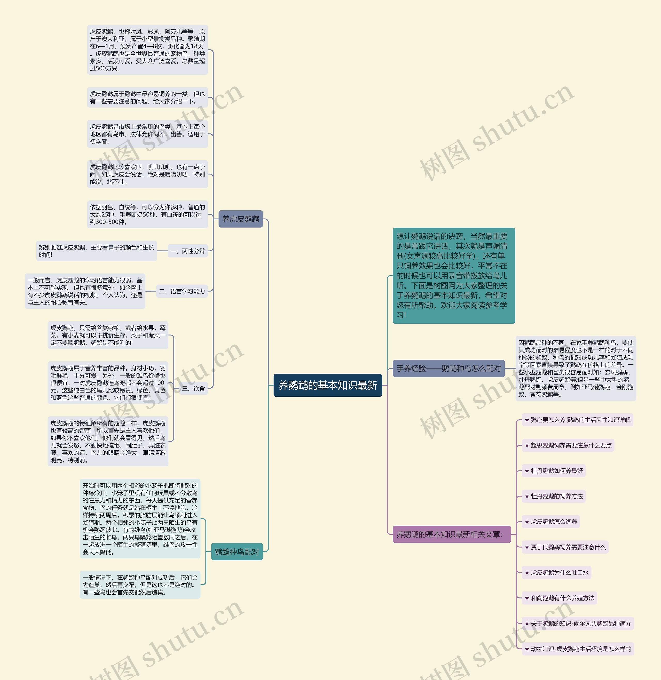 养鹦鹉的基本知识最新思维导图