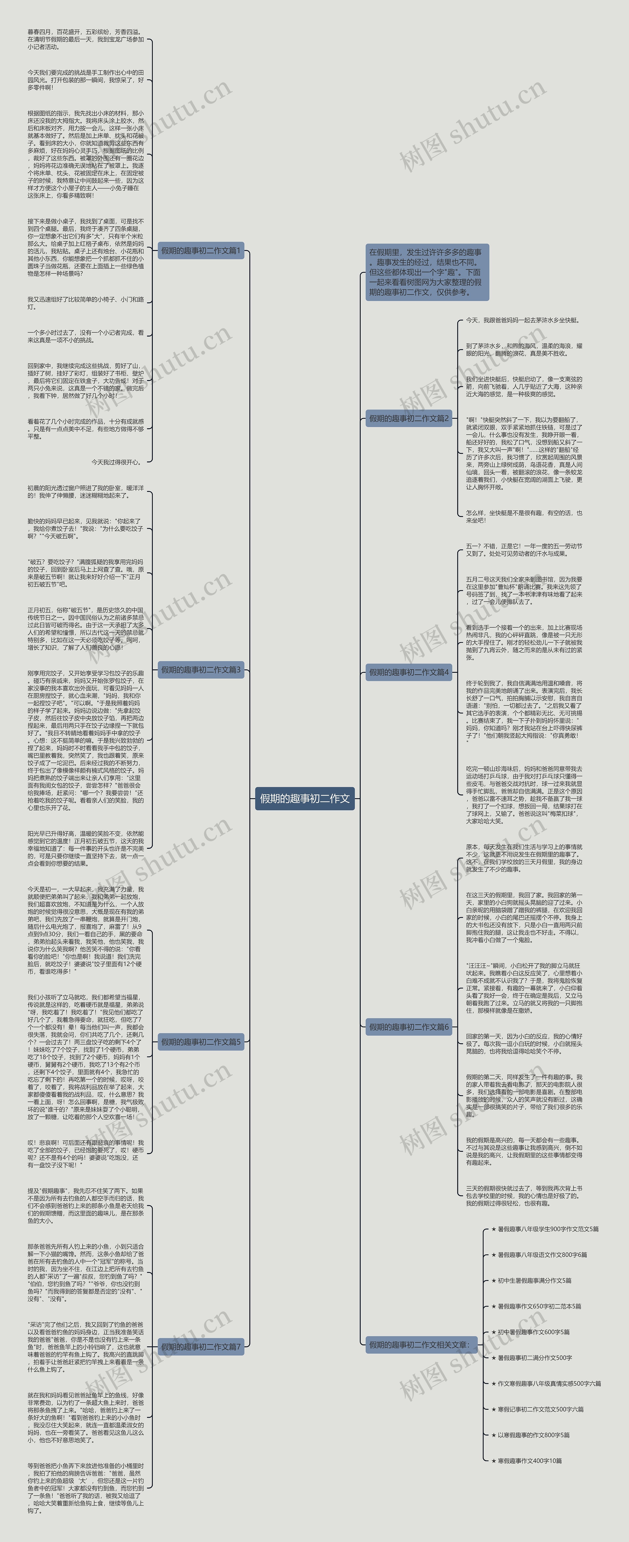 假期的趣事初二作文思维导图