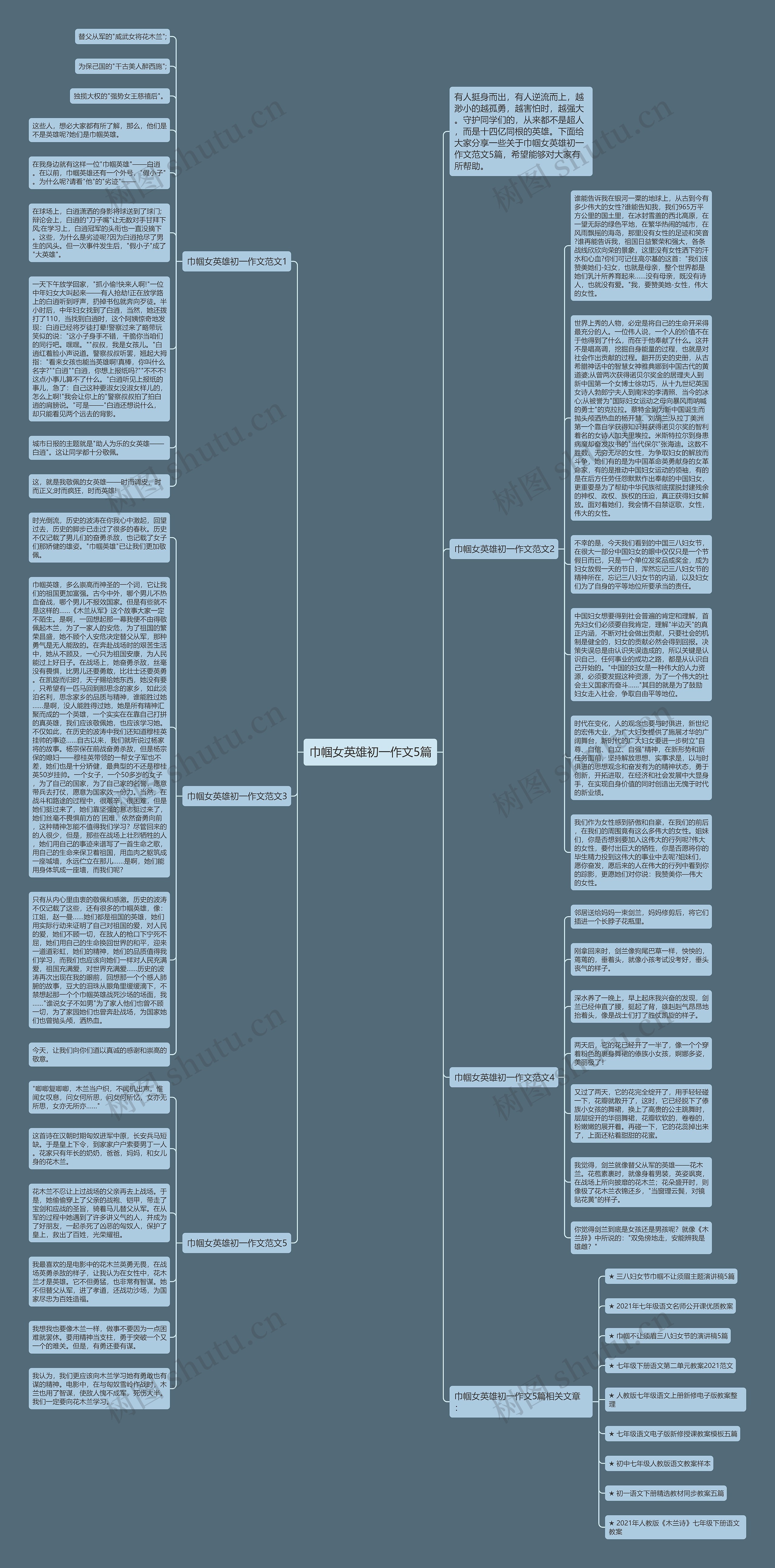 巾帼女英雄初一作文5篇思维导图