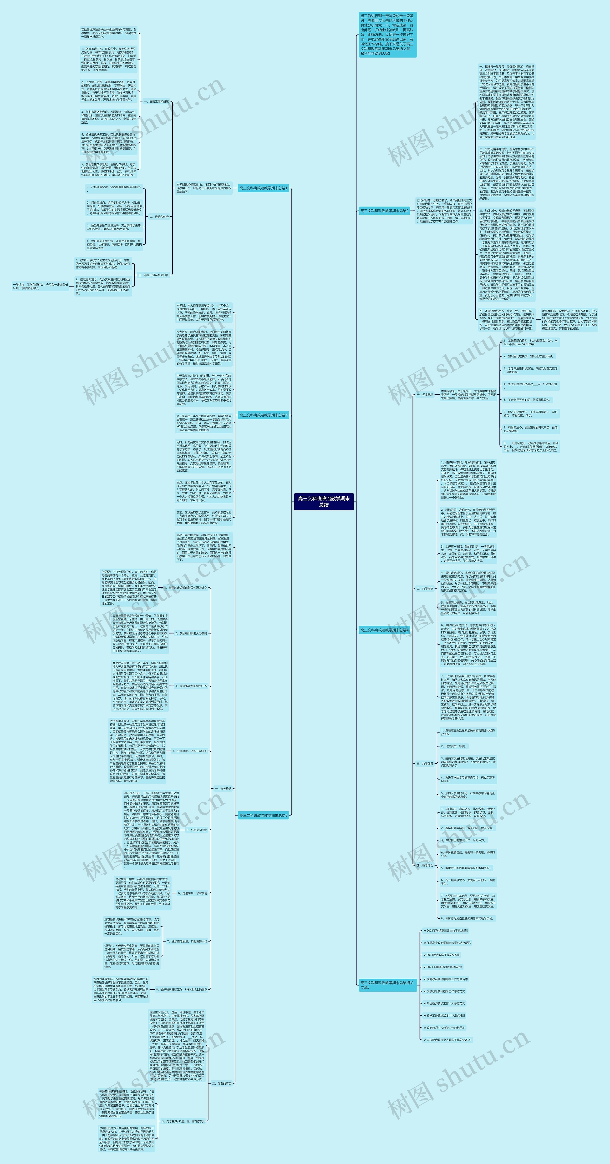 高三文科班政治教学期末总结思维导图