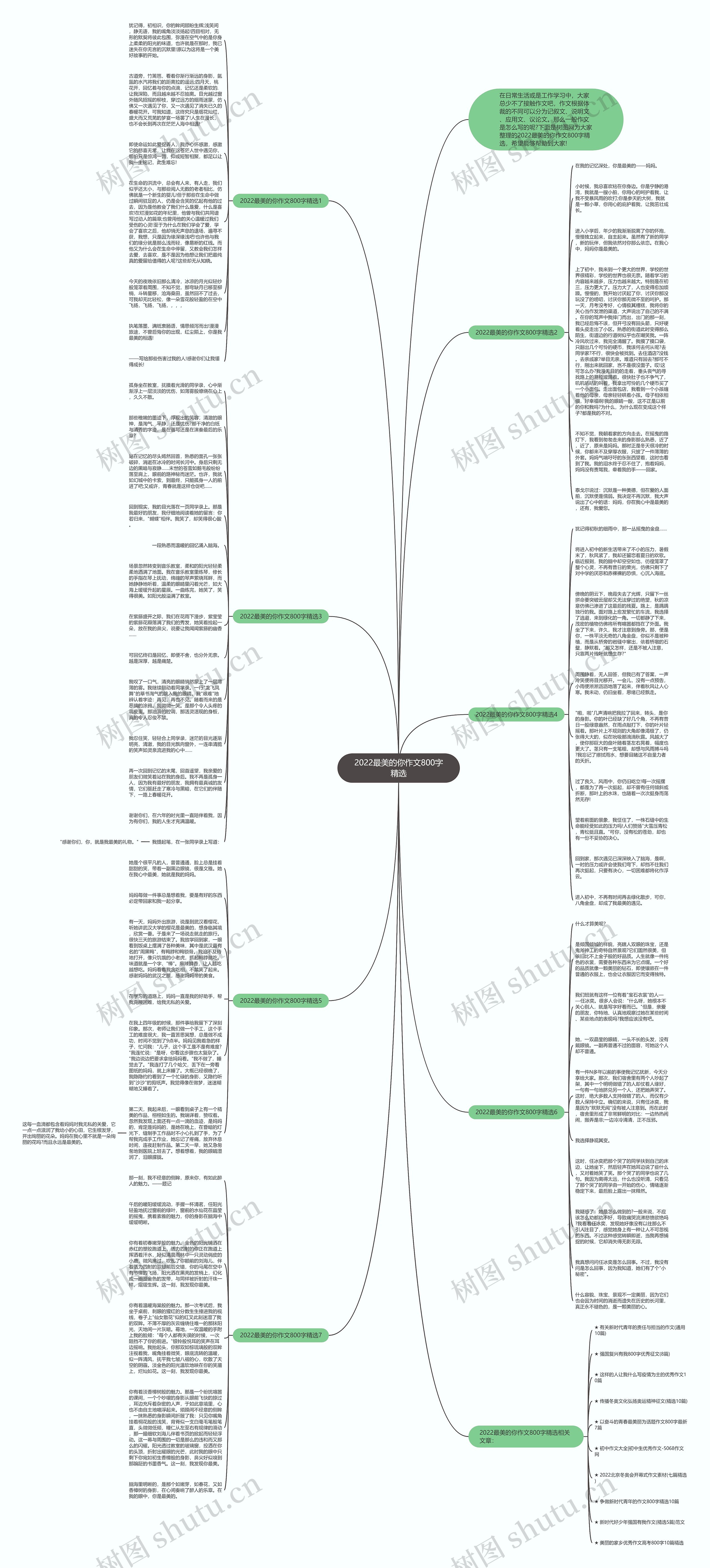 2022最美的你作文800字精选思维导图