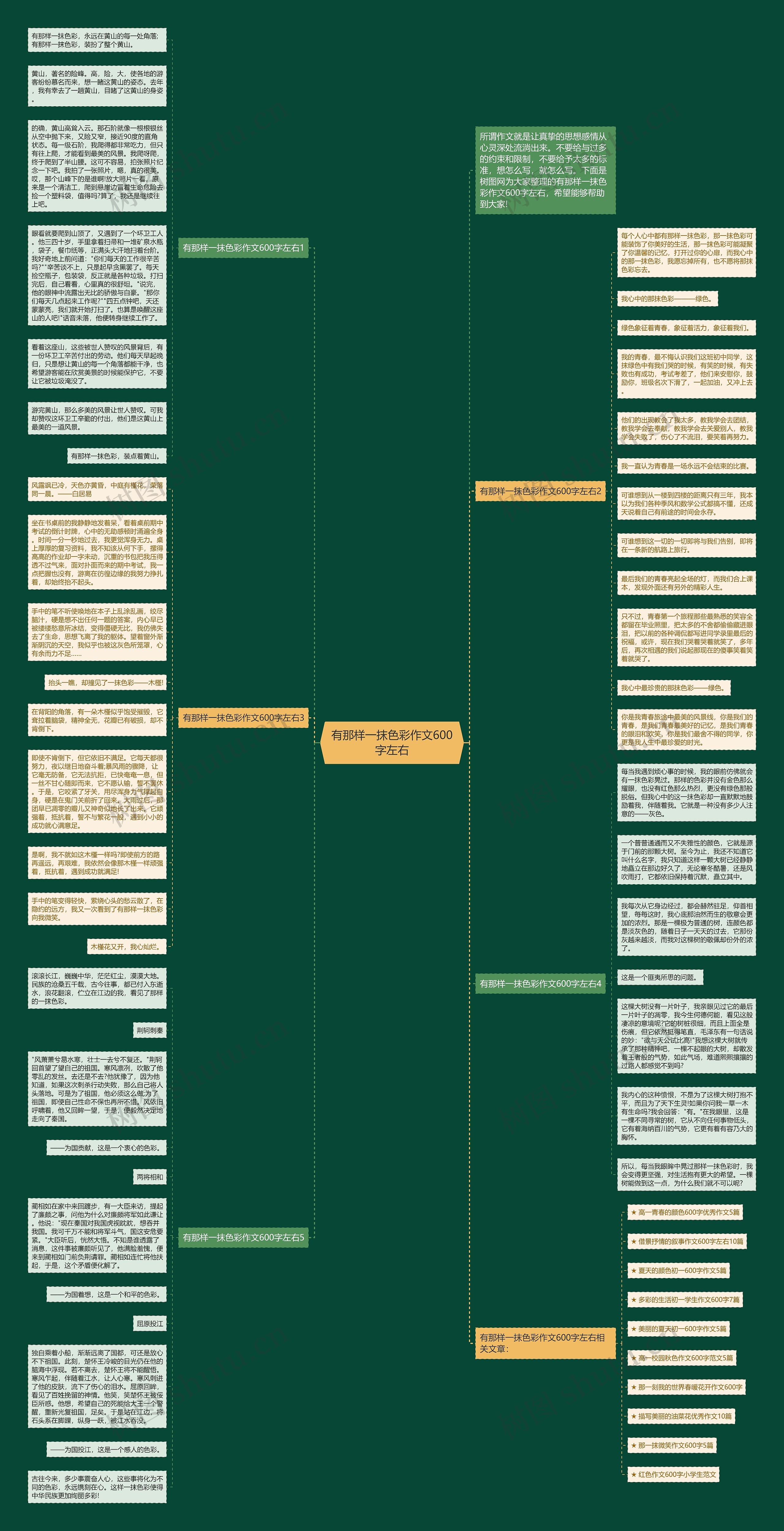有那样一抹色彩作文600字左右思维导图