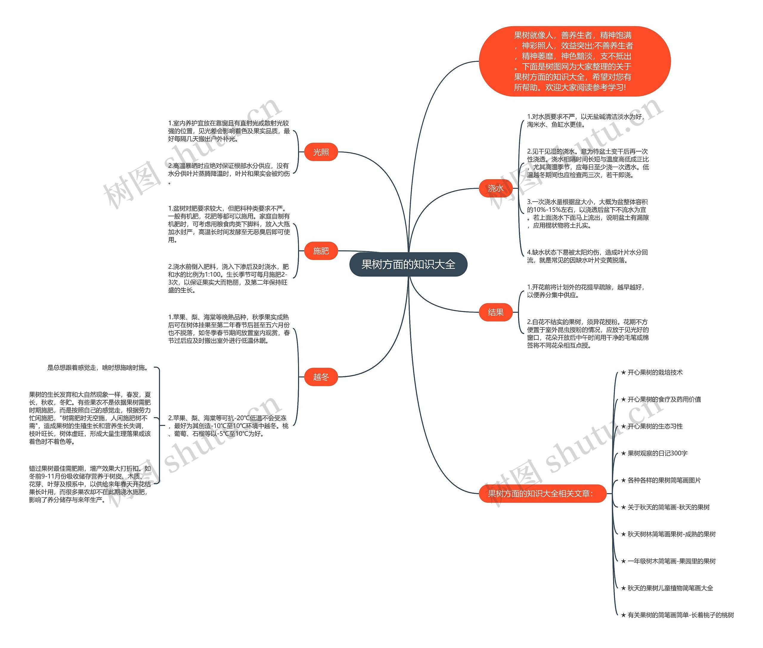 果树方面的知识大全思维导图