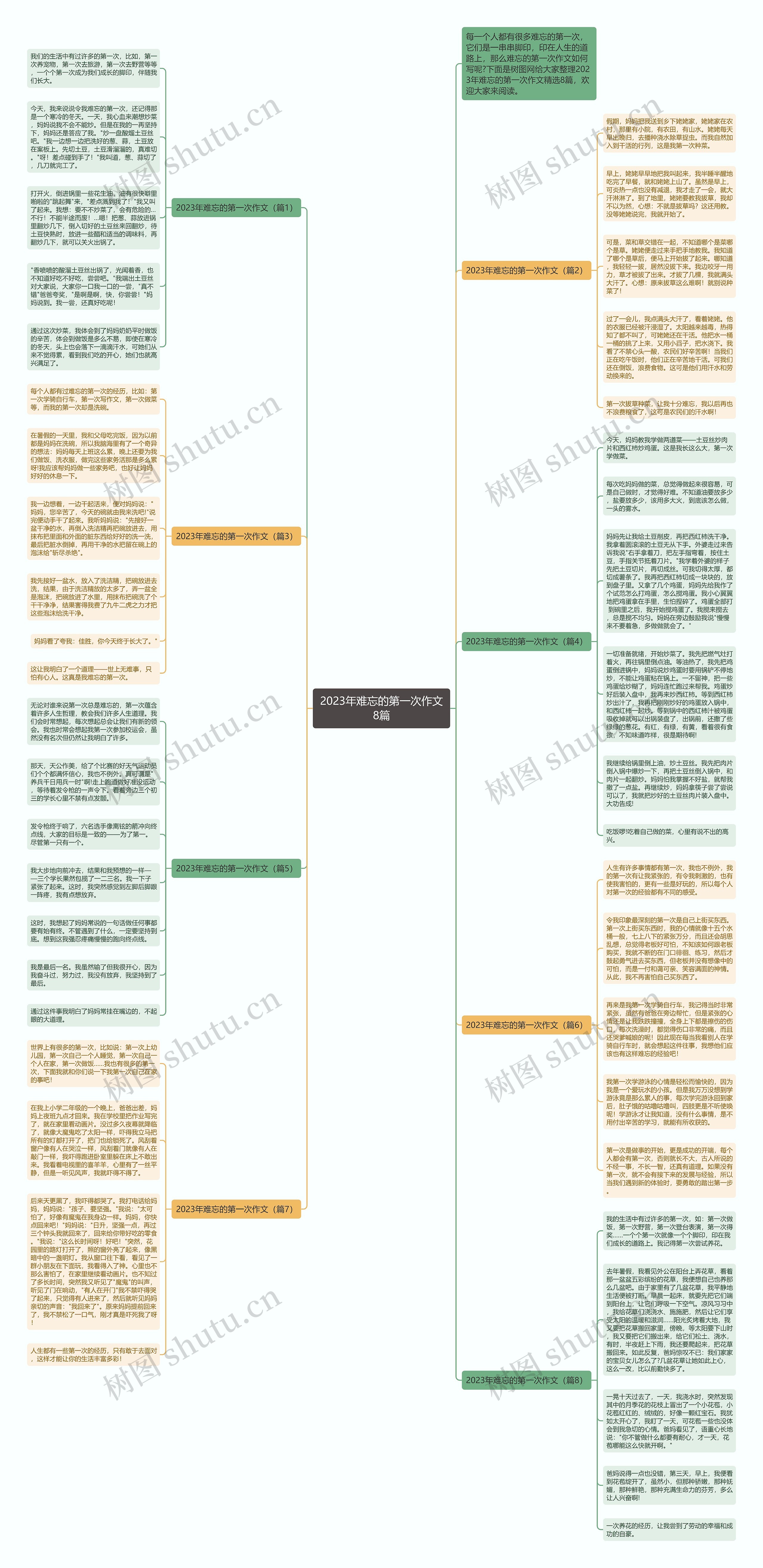 2023年难忘的第一次作文8篇思维导图