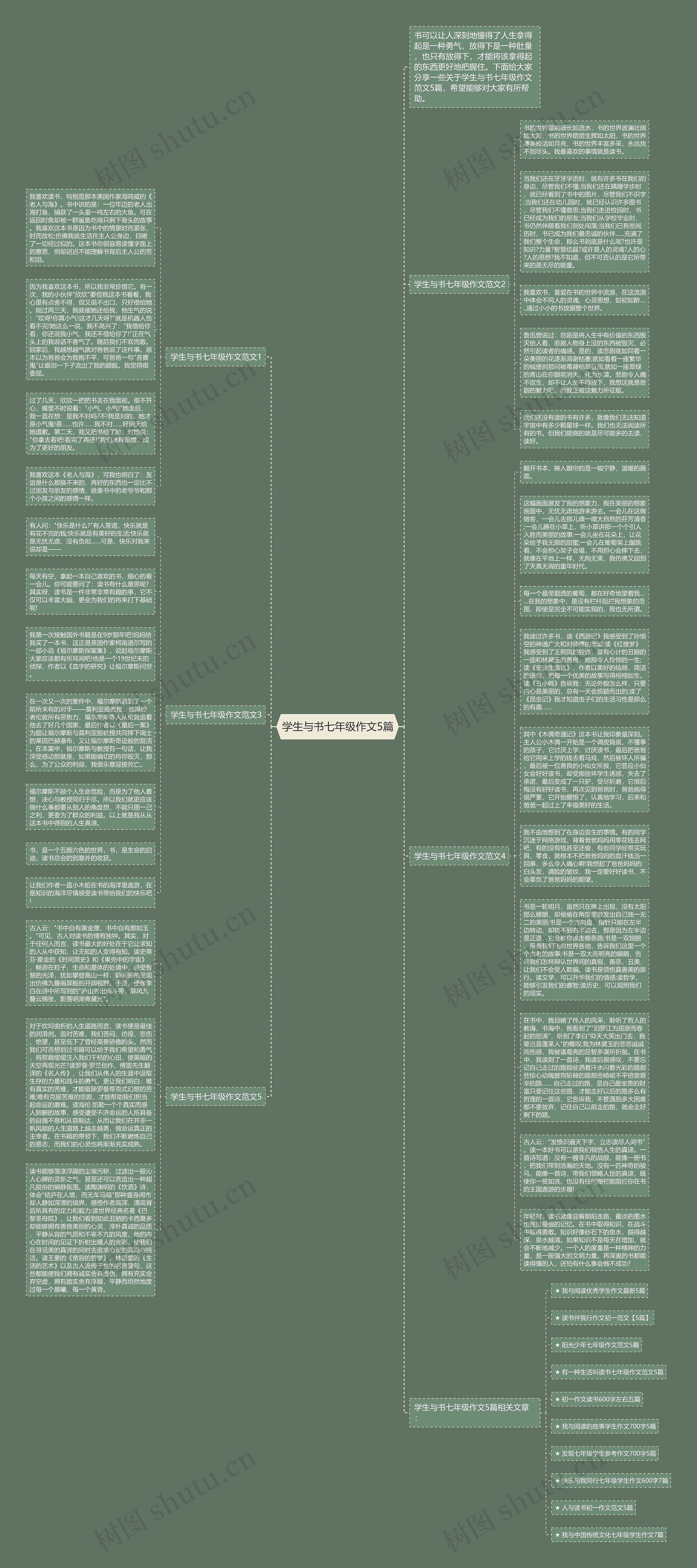 学生与书七年级作文5篇思维导图