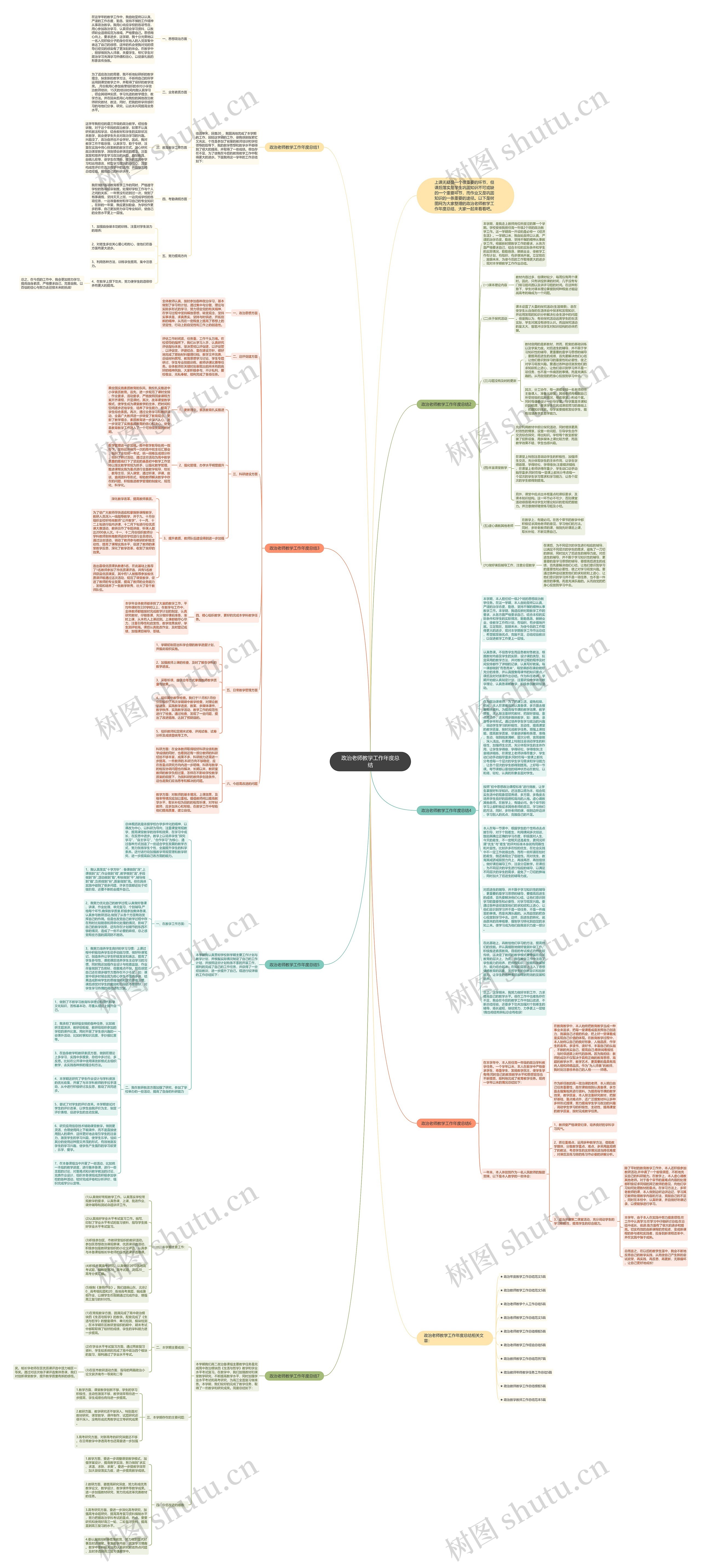 政治老师教学工作年度总结思维导图