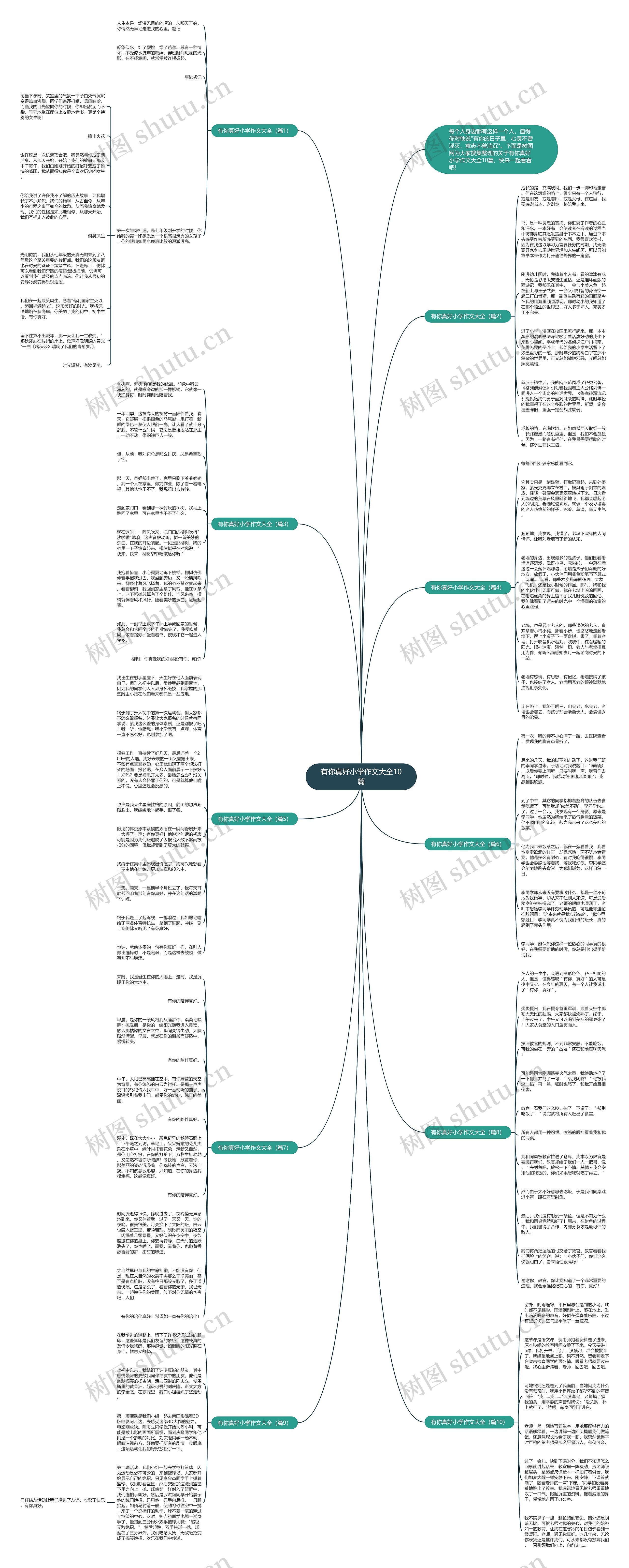 有你真好小学作文大全10篇思维导图