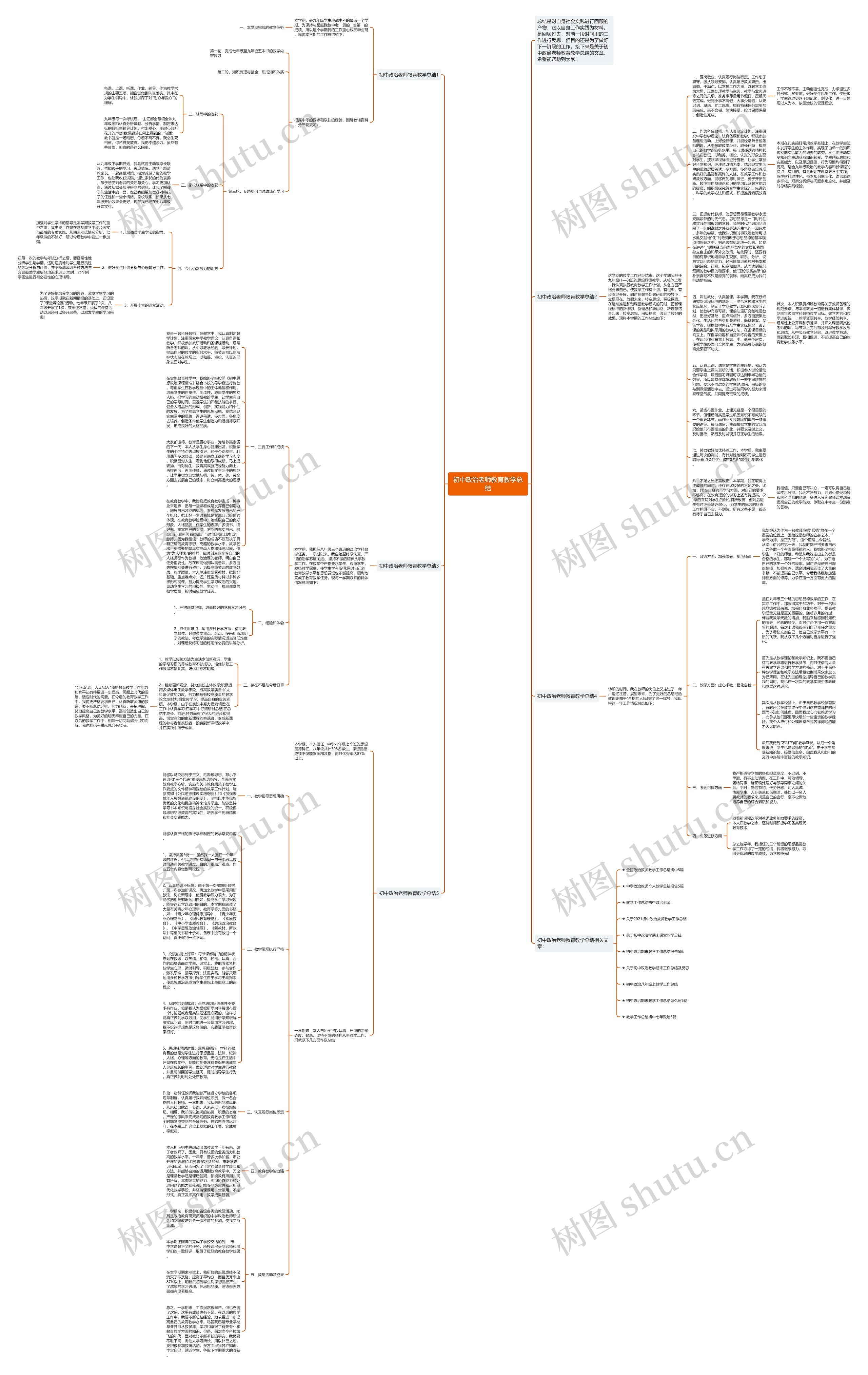 初中政治老师教育教学总结思维导图