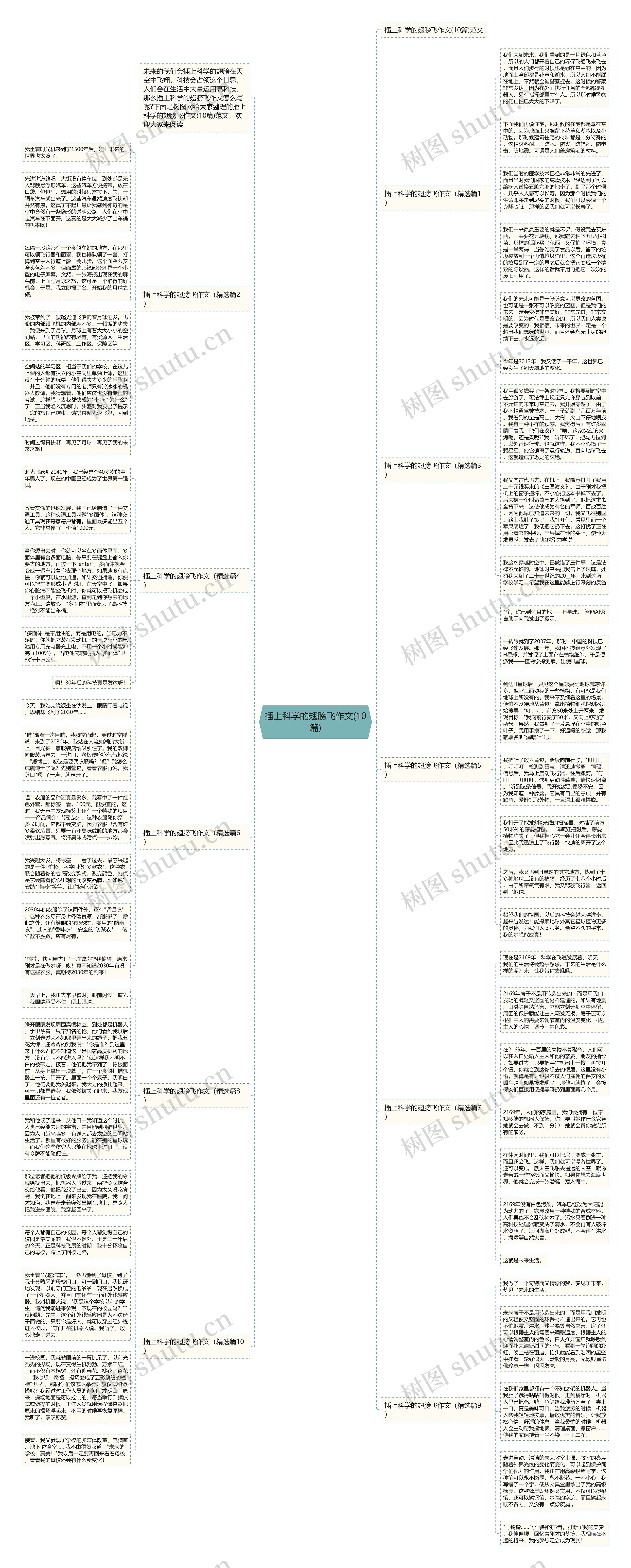 插上科学的翅膀飞作文(10篇)思维导图