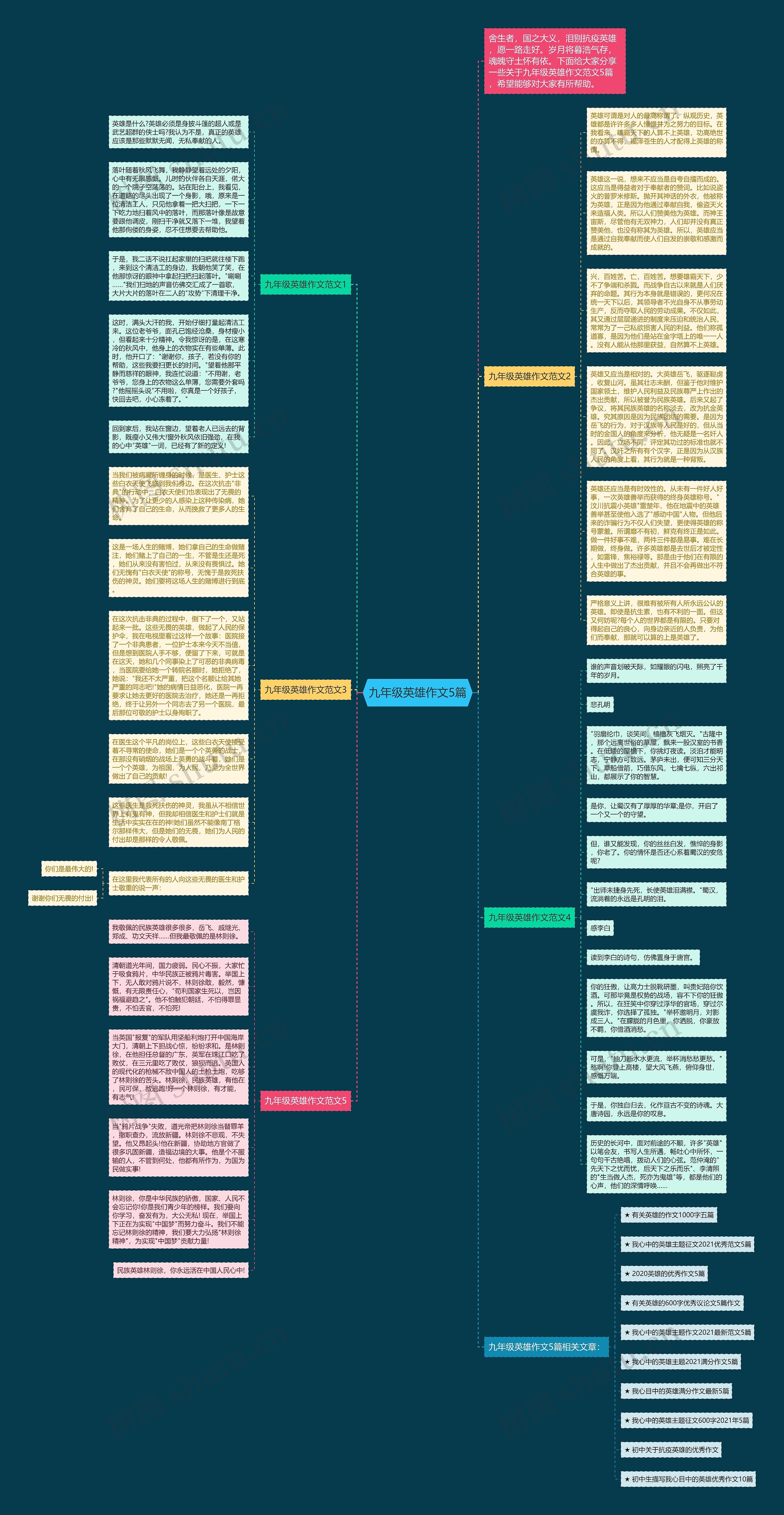 九年级英雄作文5篇思维导图