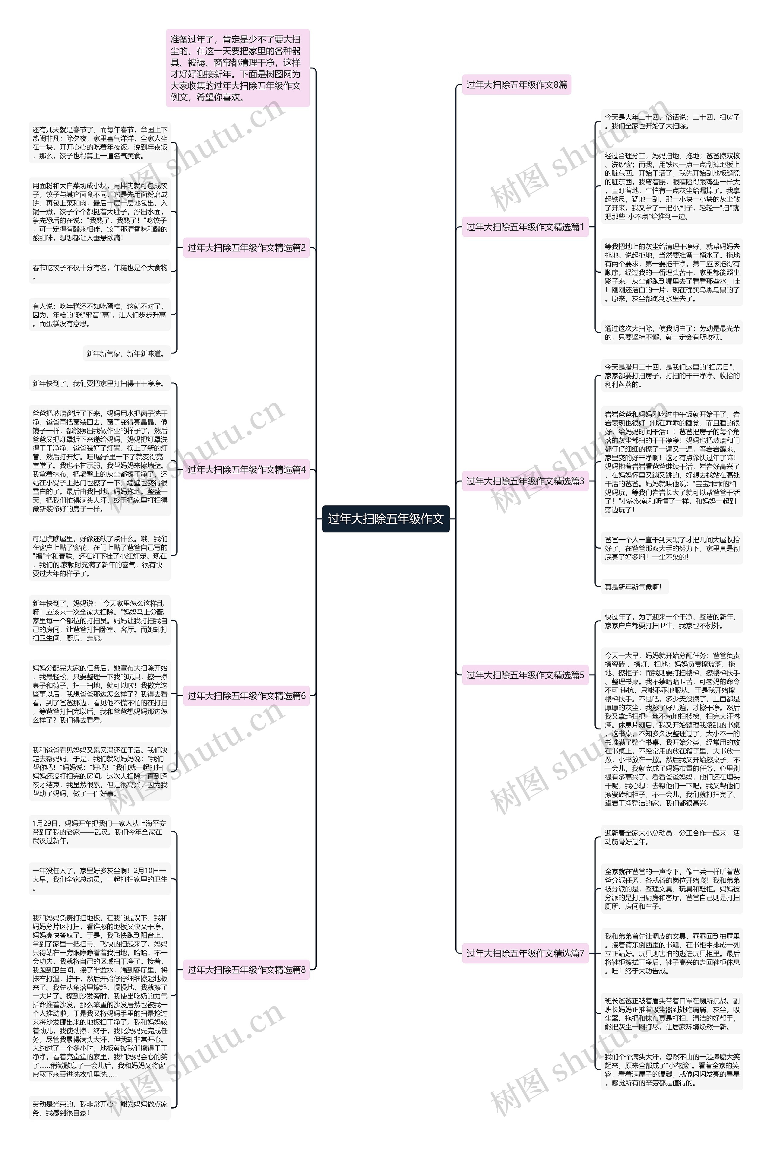 过年大扫除五年级作文思维导图