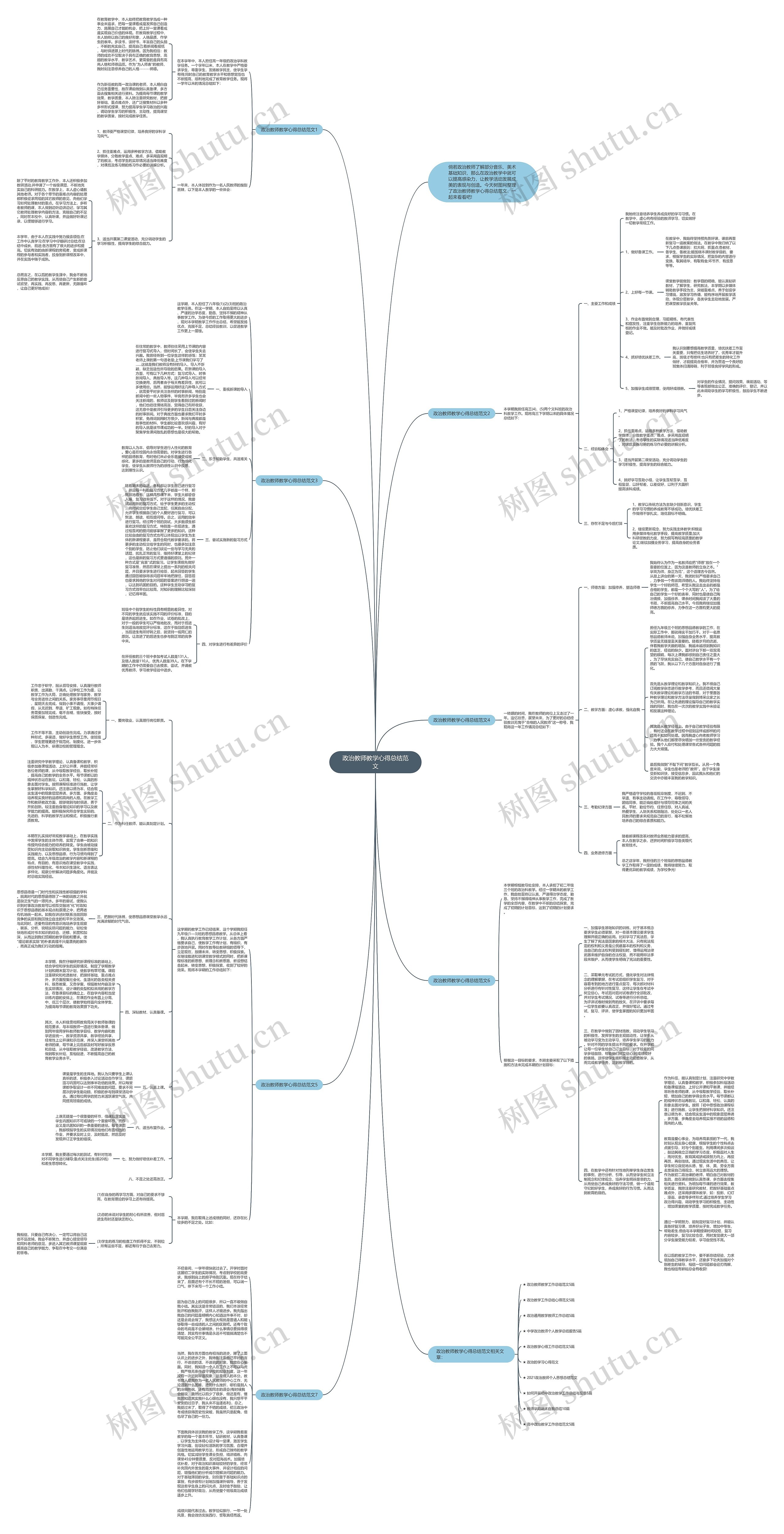 政治教师教学心得总结范文思维导图