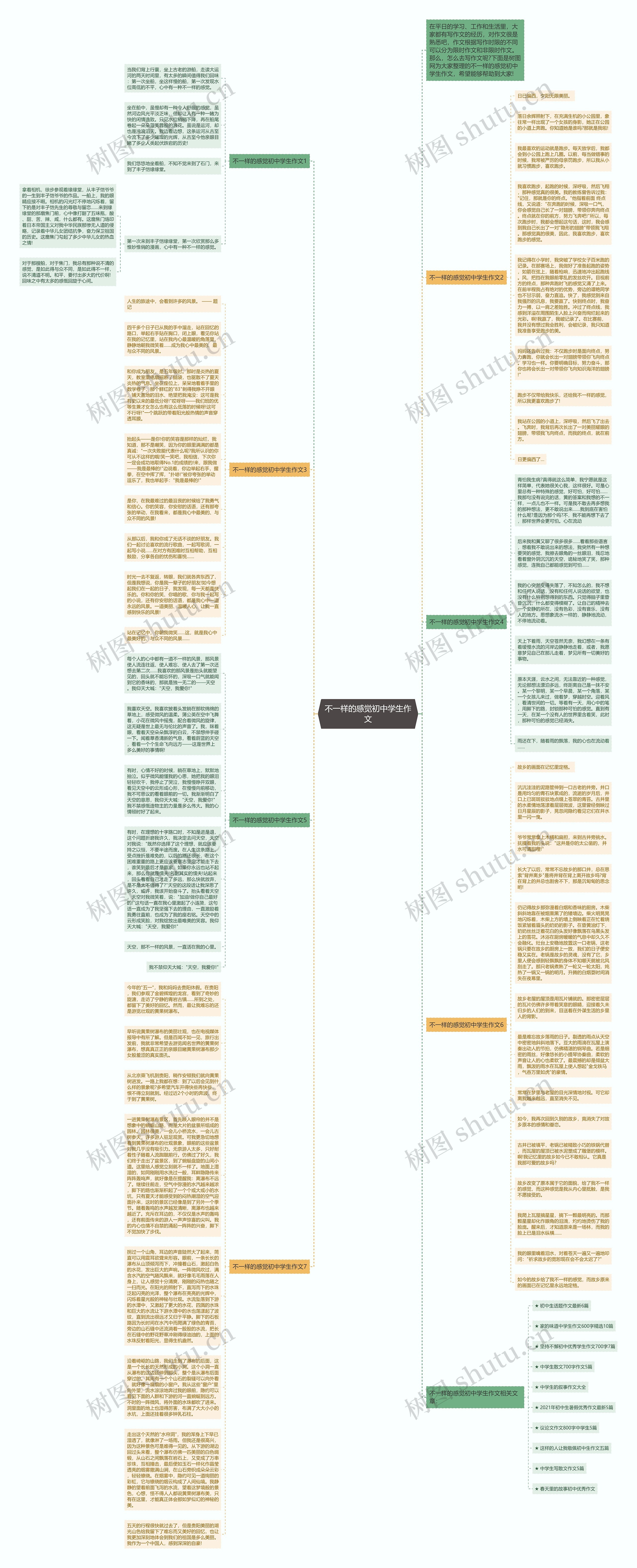 不一样的感觉初中学生作文思维导图