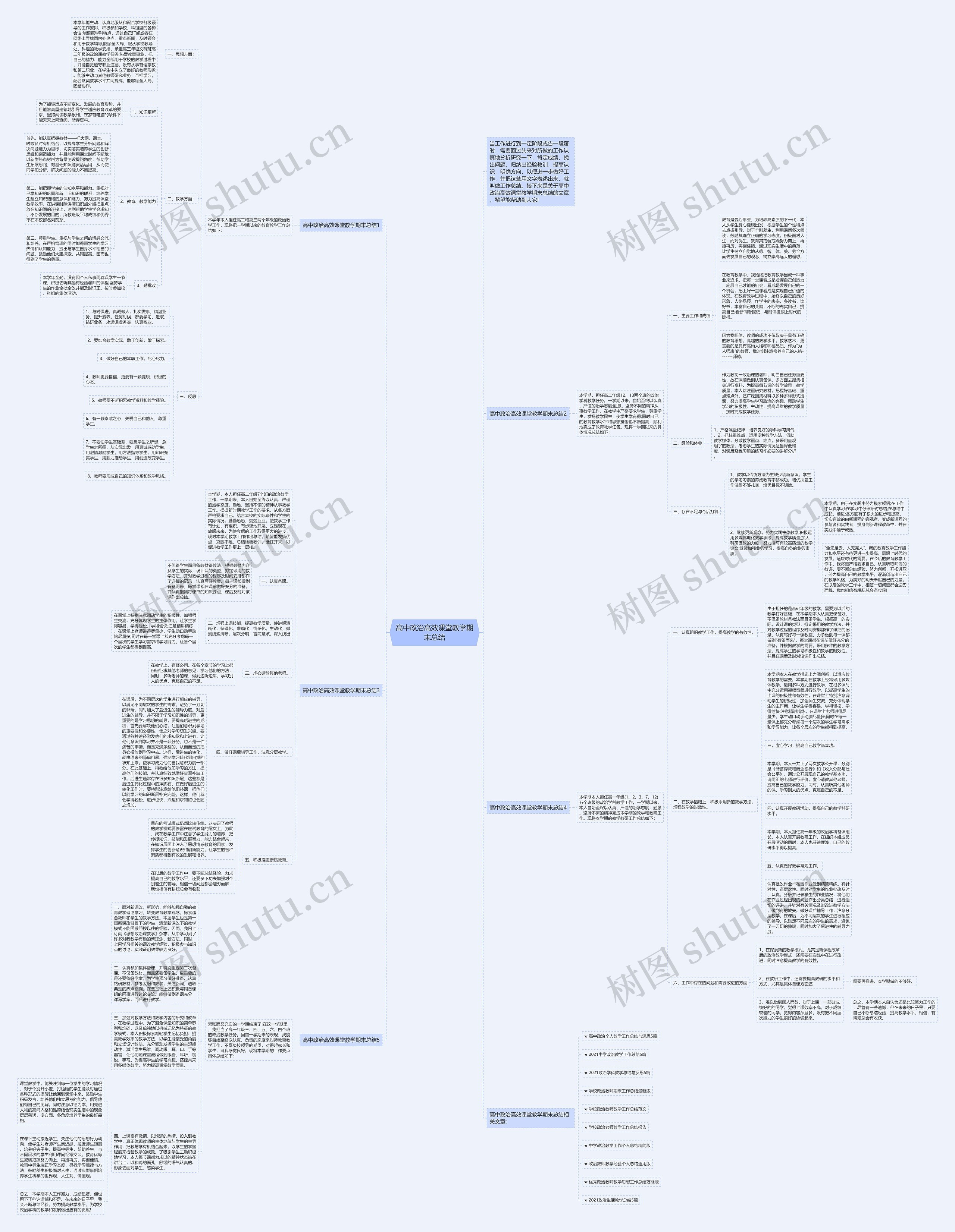 高中政治高效课堂教学期末总结思维导图