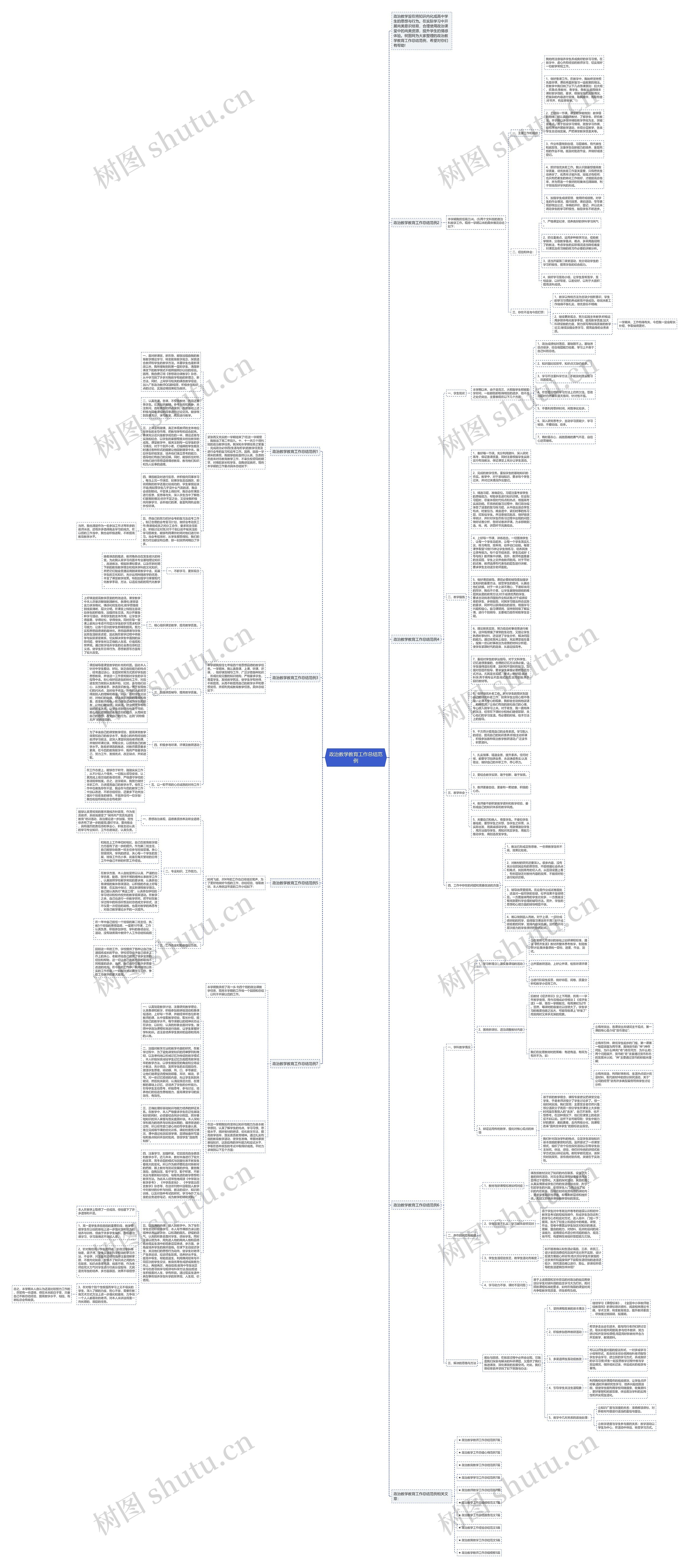 政治教学教育工作总结范例思维导图