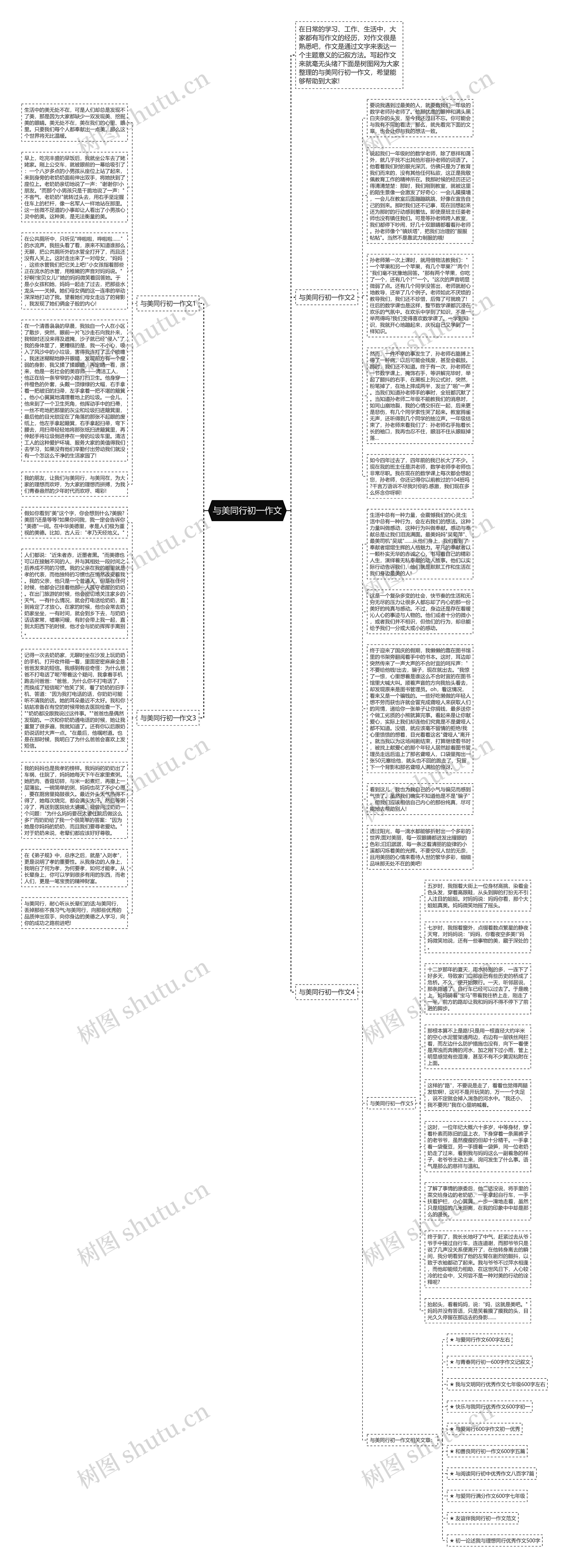 与美同行初一作文思维导图