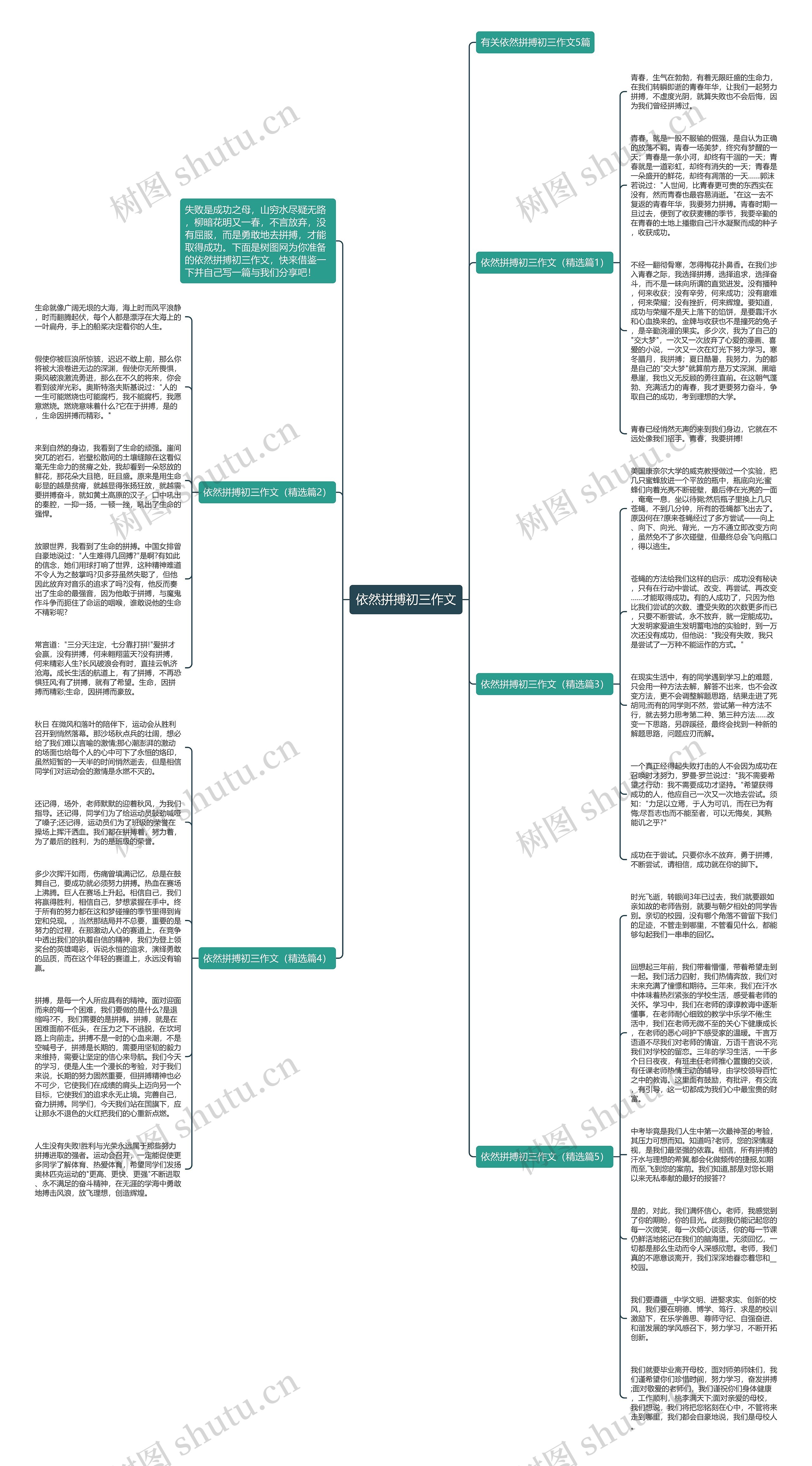 依然拼搏初三作文思维导图