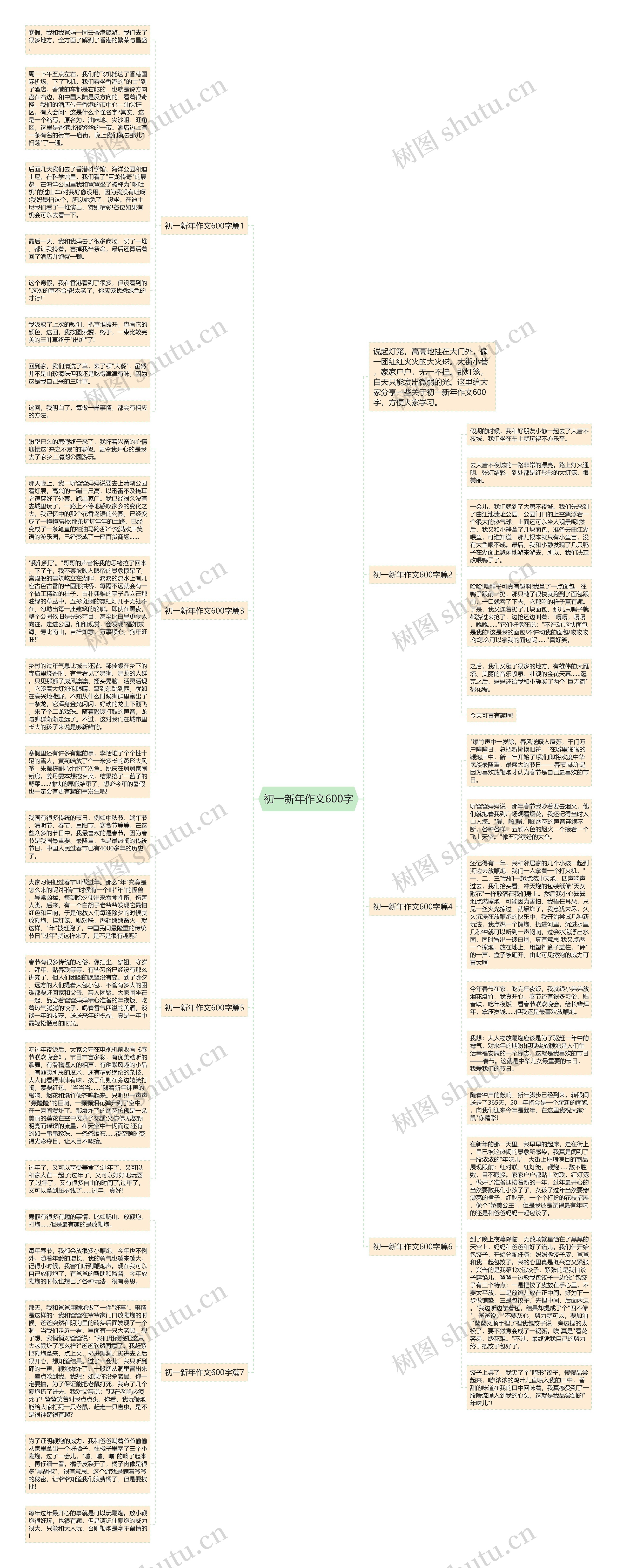 初一新年作文600字思维导图