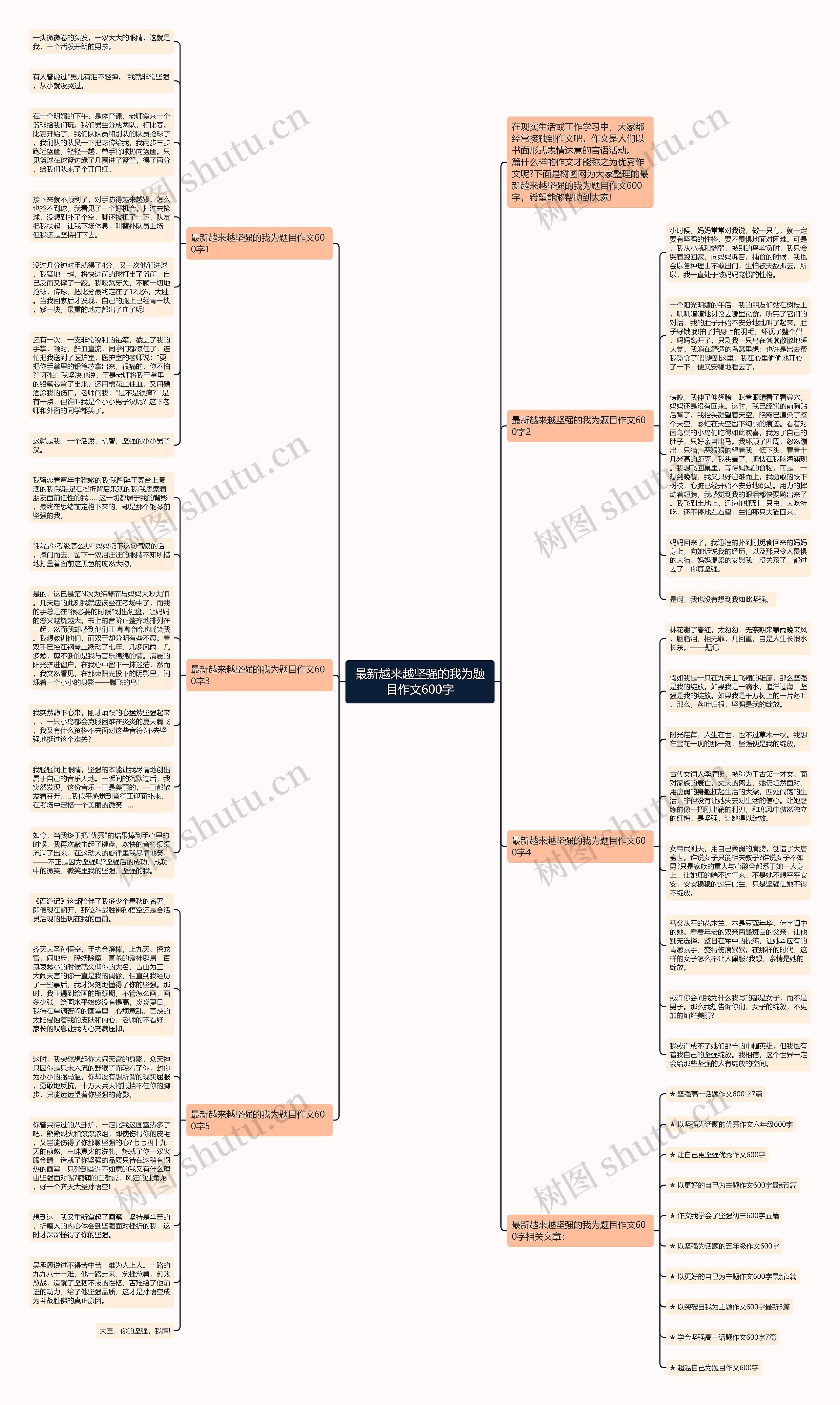 最新越来越坚强的我为题目作文600字思维导图