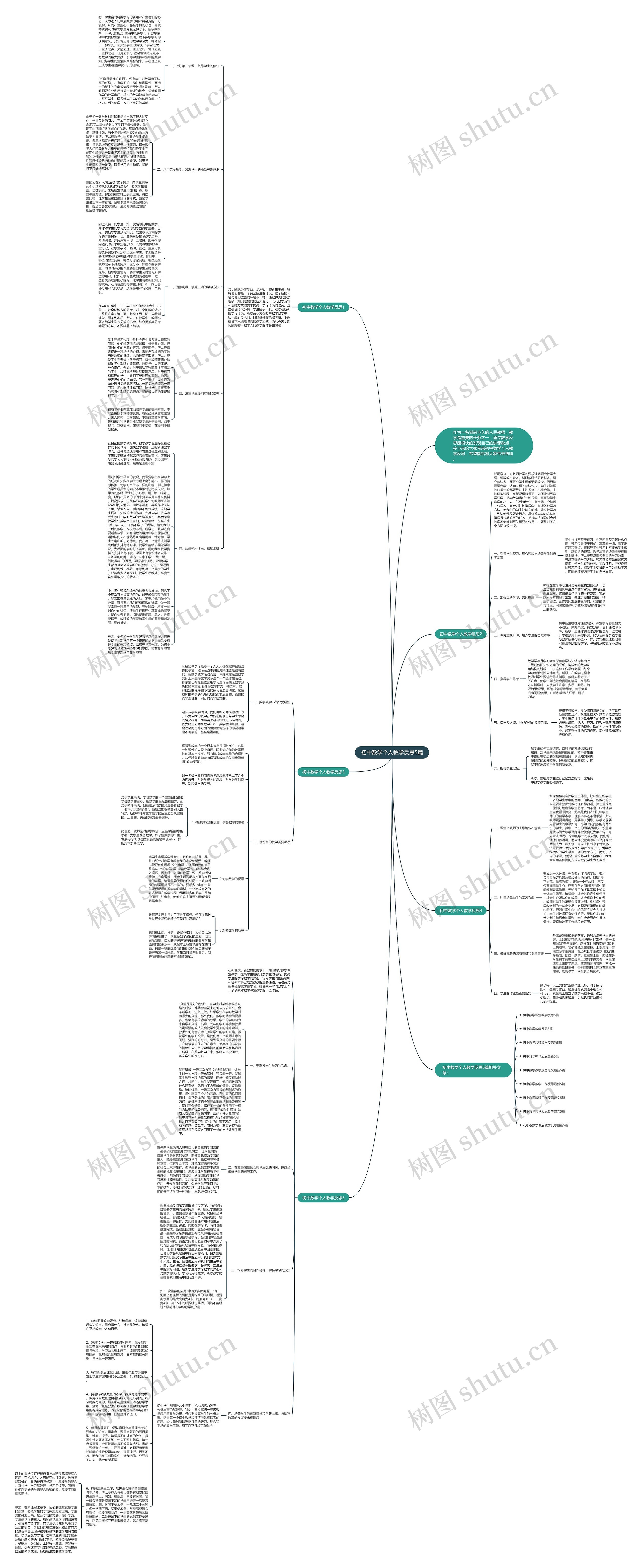 初中数学个人教学反思5篇思维导图
