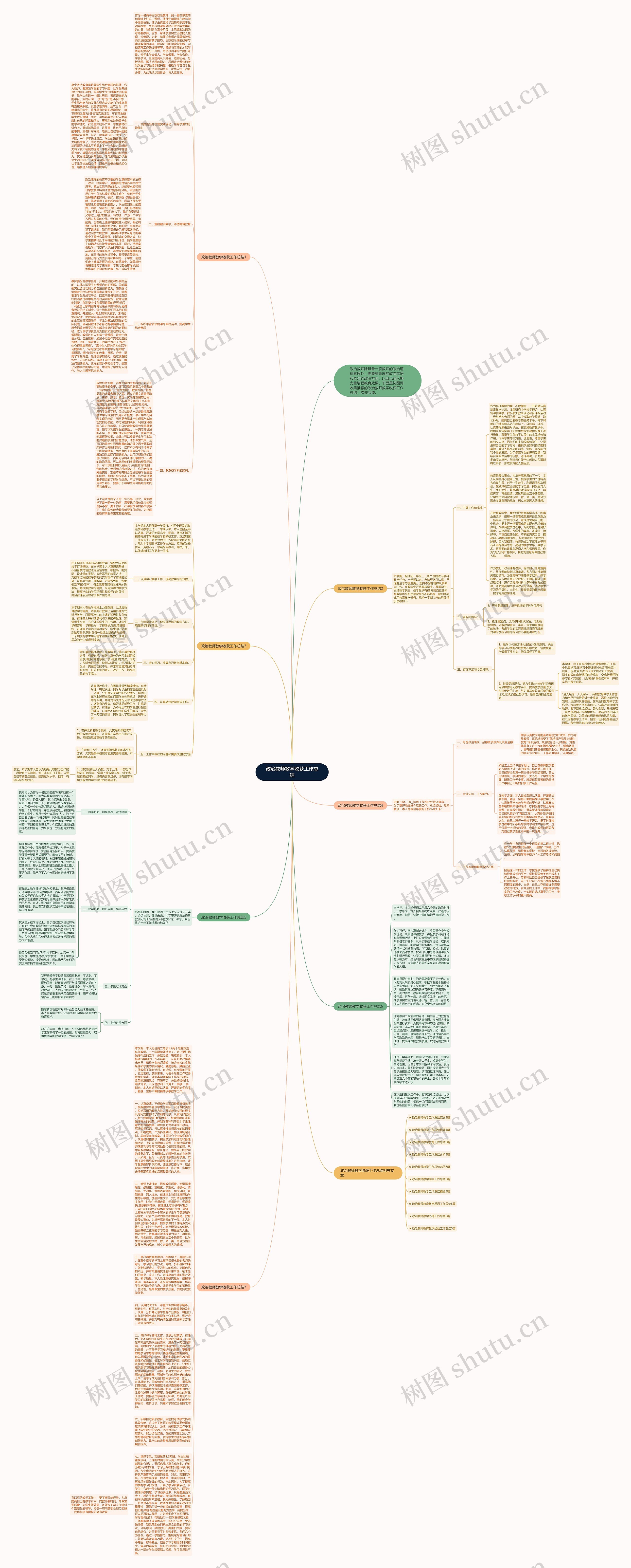 政治教师教学收获工作总结思维导图