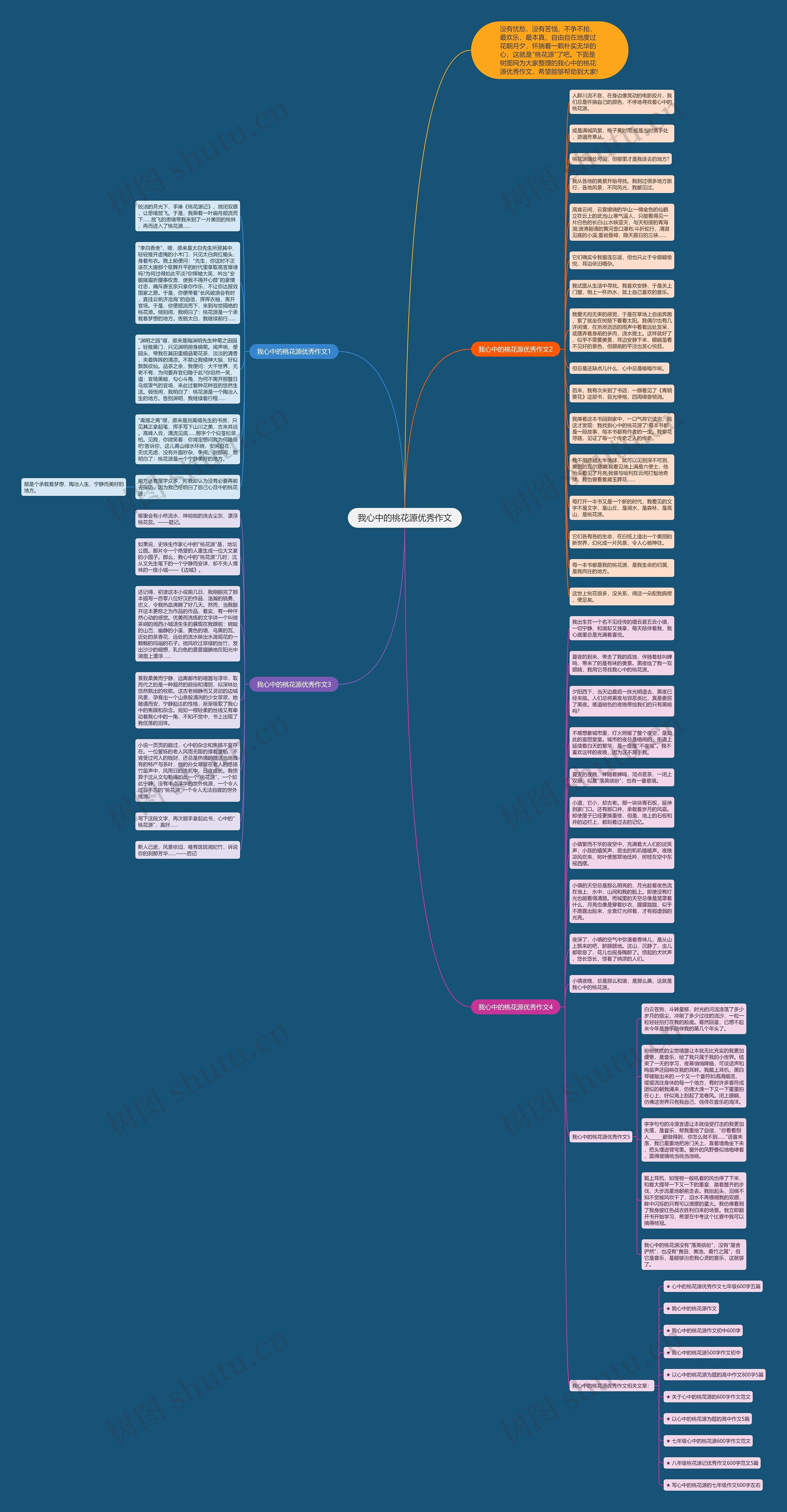 我心中的桃花源优秀作文思维导图