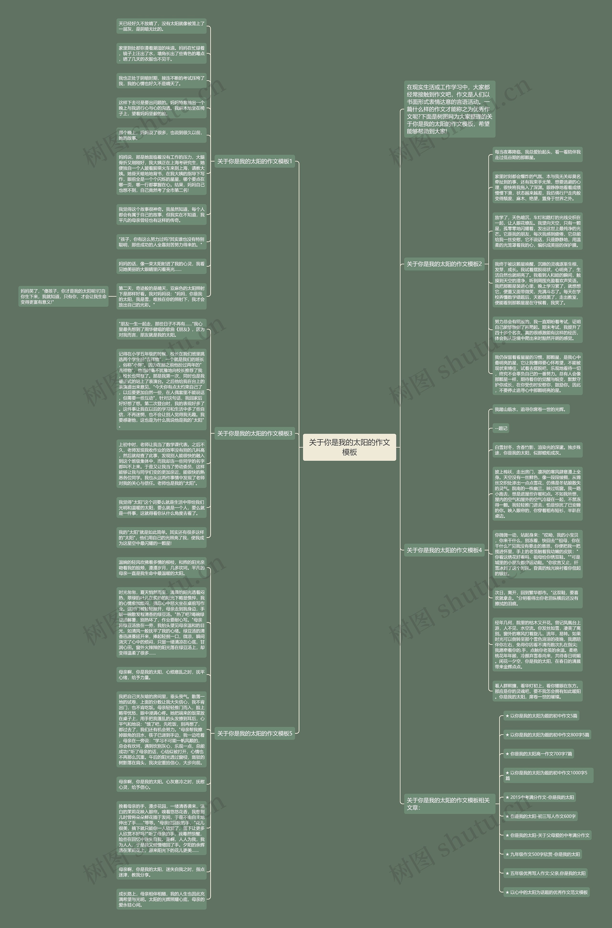 关于你是我的太阳的作文思维导图