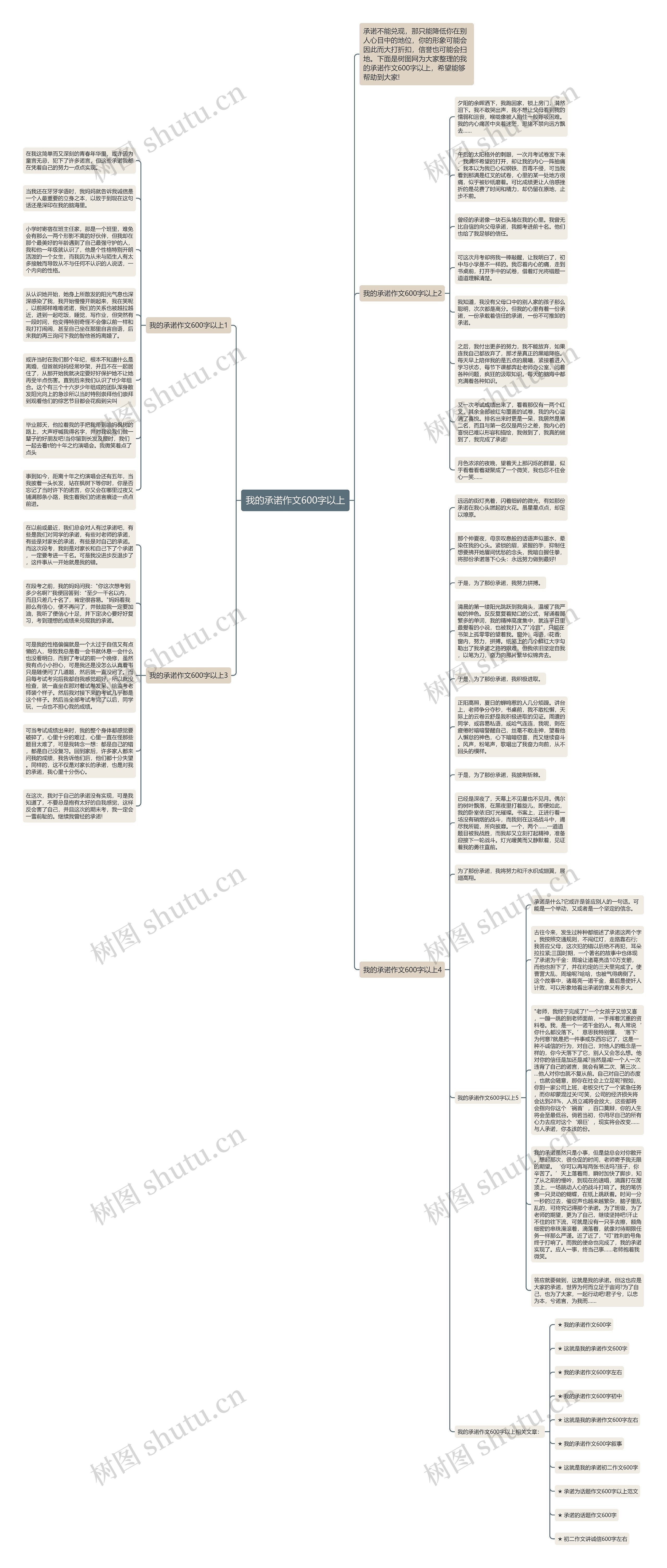 我的承诺作文600字以上思维导图