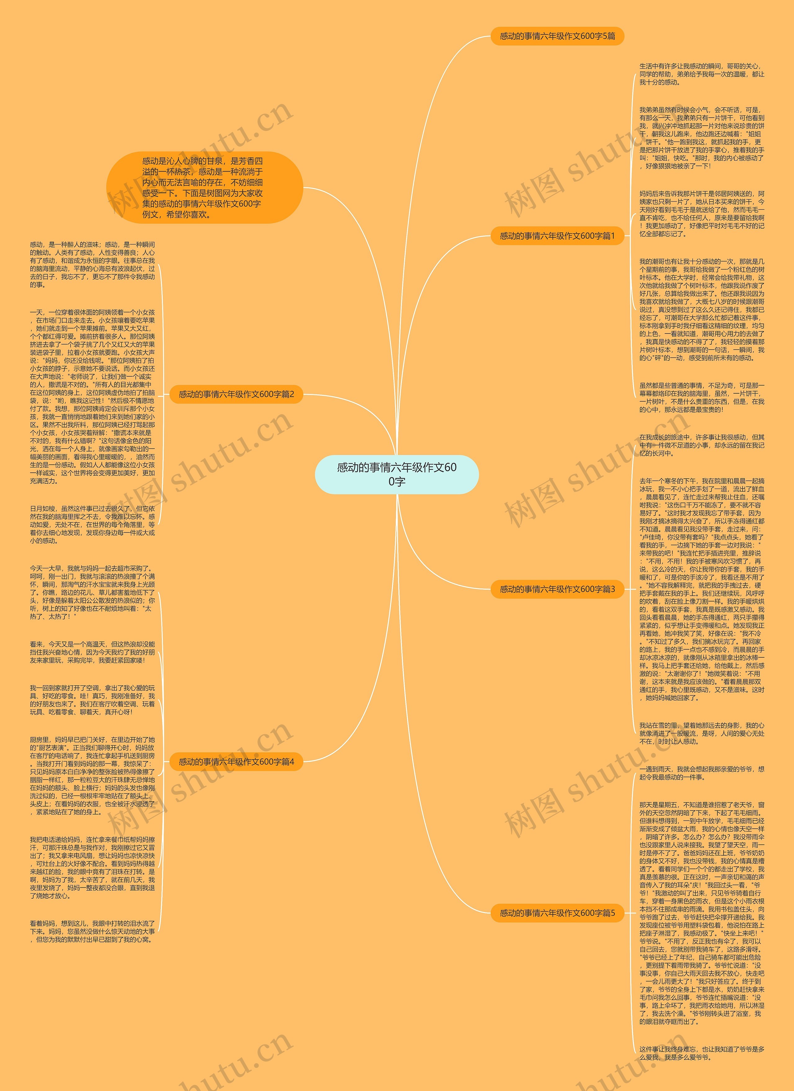 感动的事情六年级作文600字思维导图
