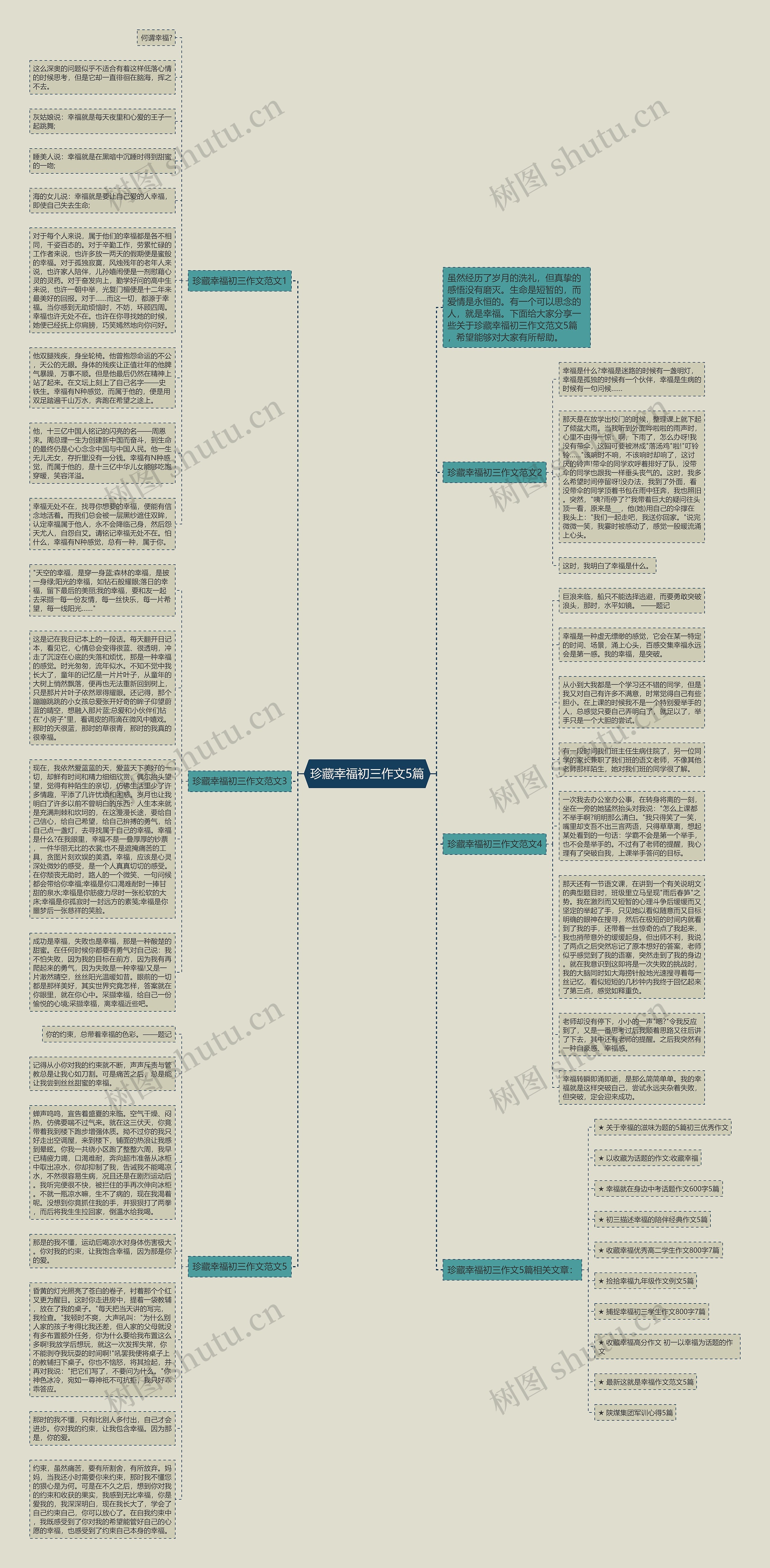 珍藏幸福初三作文5篇思维导图
