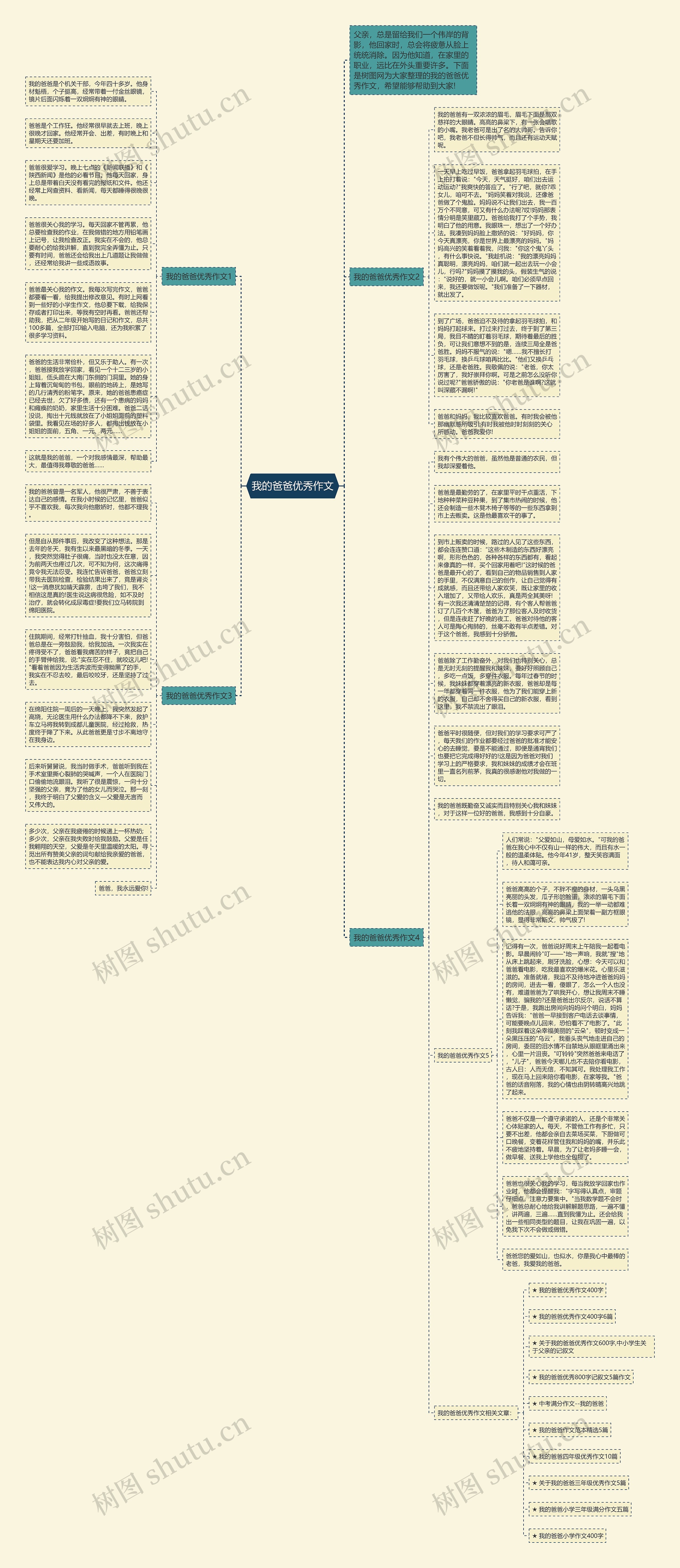 我的爸爸优秀作文思维导图