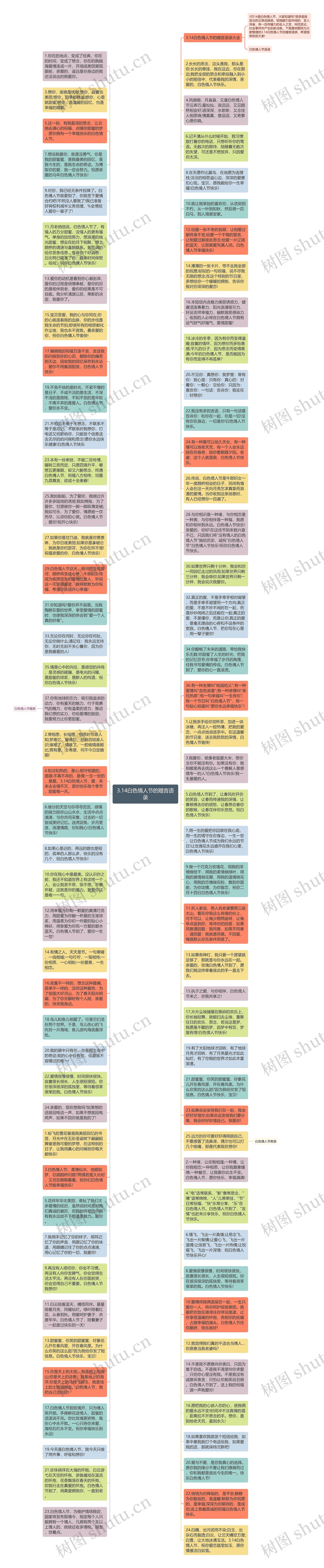 3.14白色情人节的赠言语录思维导图