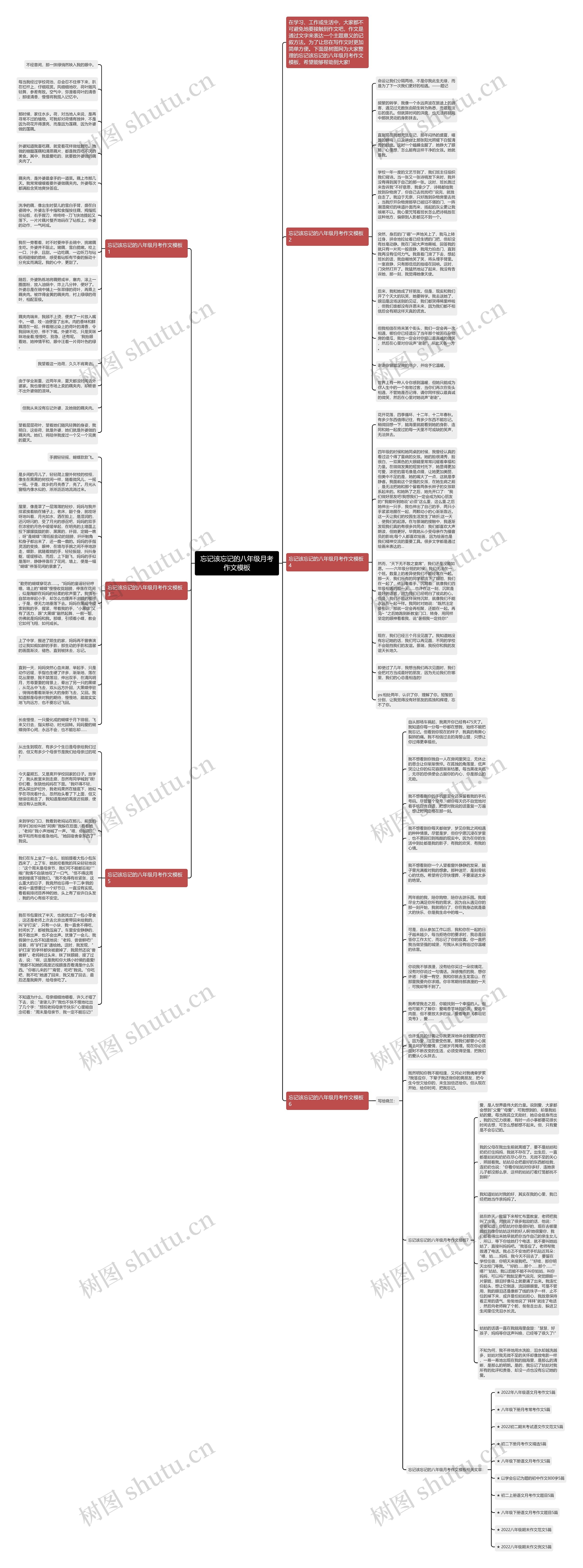 忘记该忘记的八年级月考作文思维导图