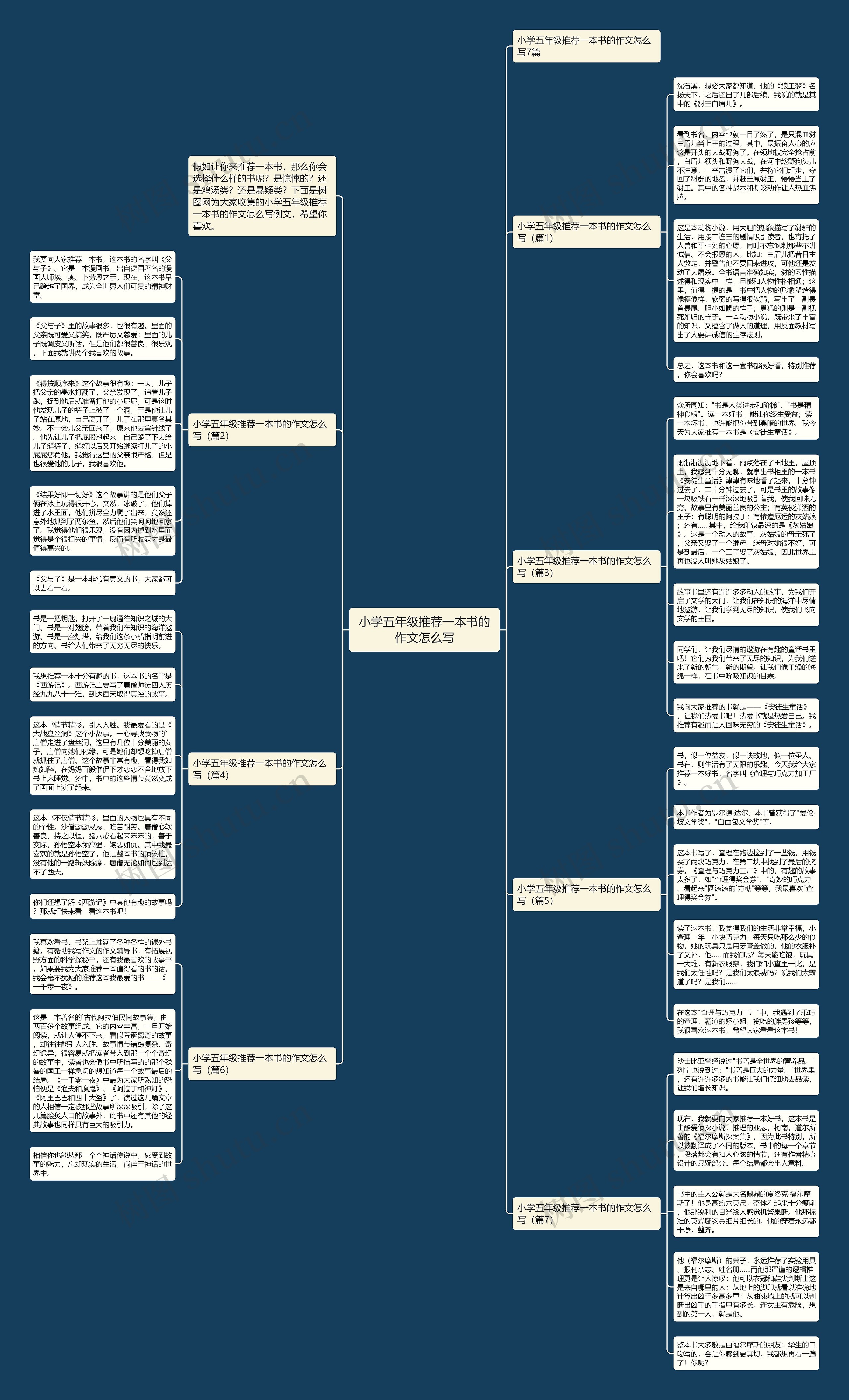 小学五年级推荐一本书的作文怎么写思维导图