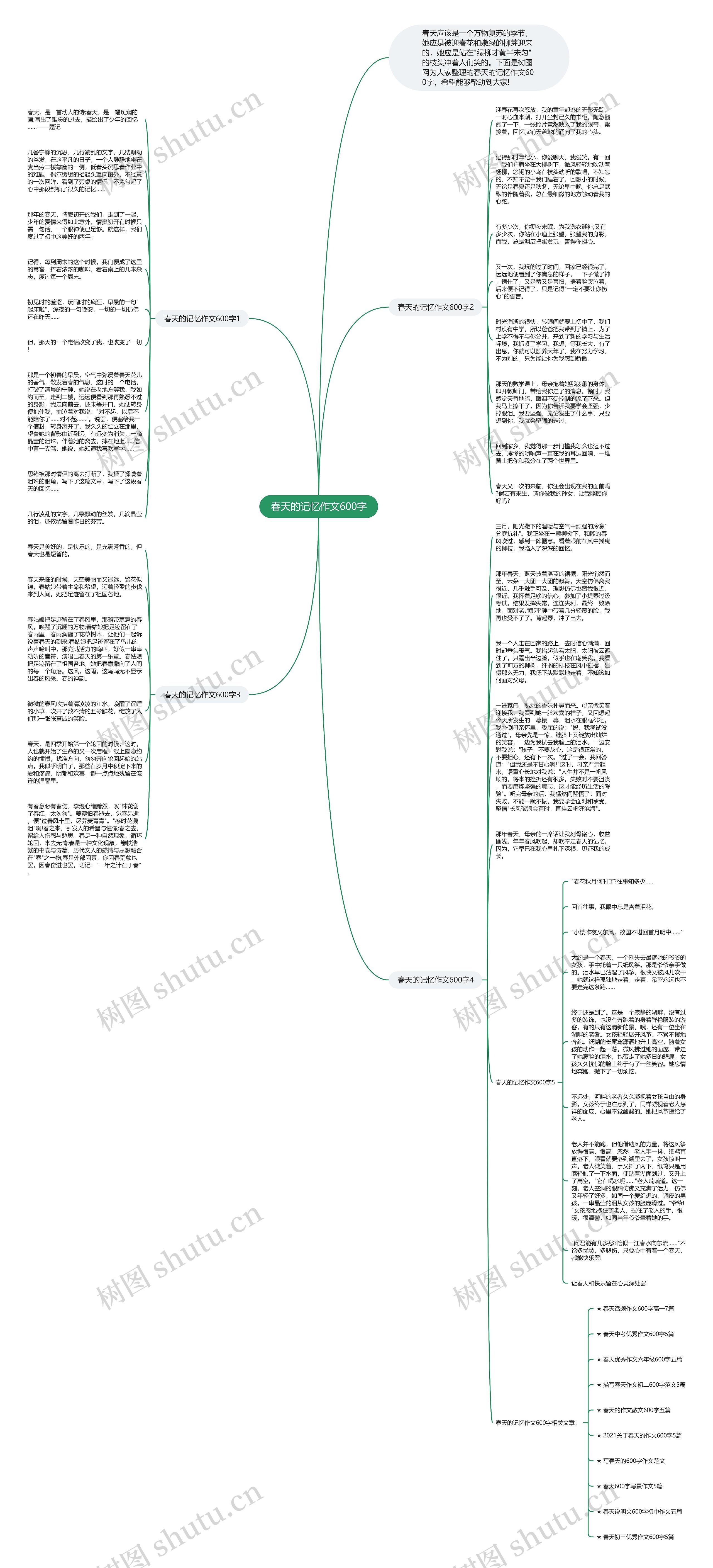 春天的记忆作文600字思维导图