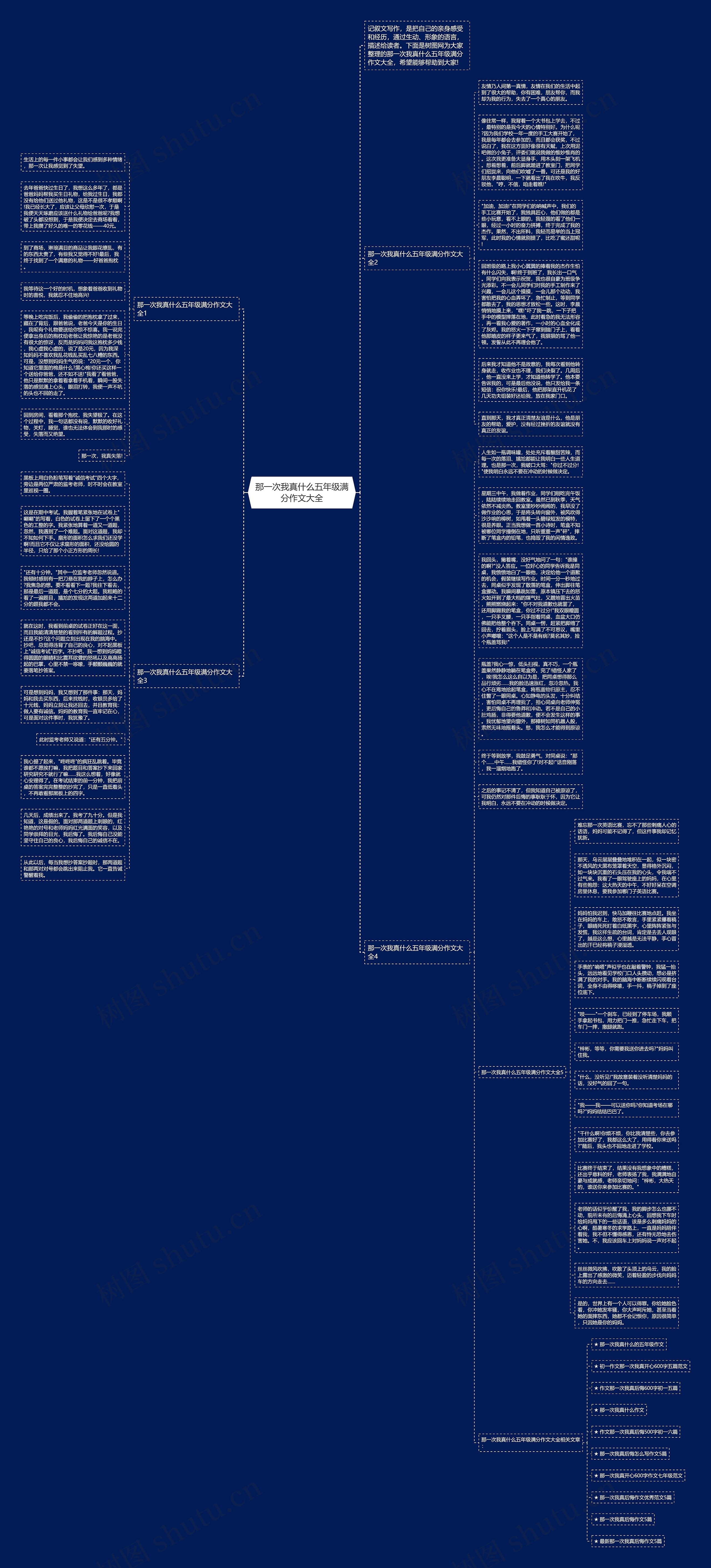 那一次我真什么五年级满分作文大全思维导图
