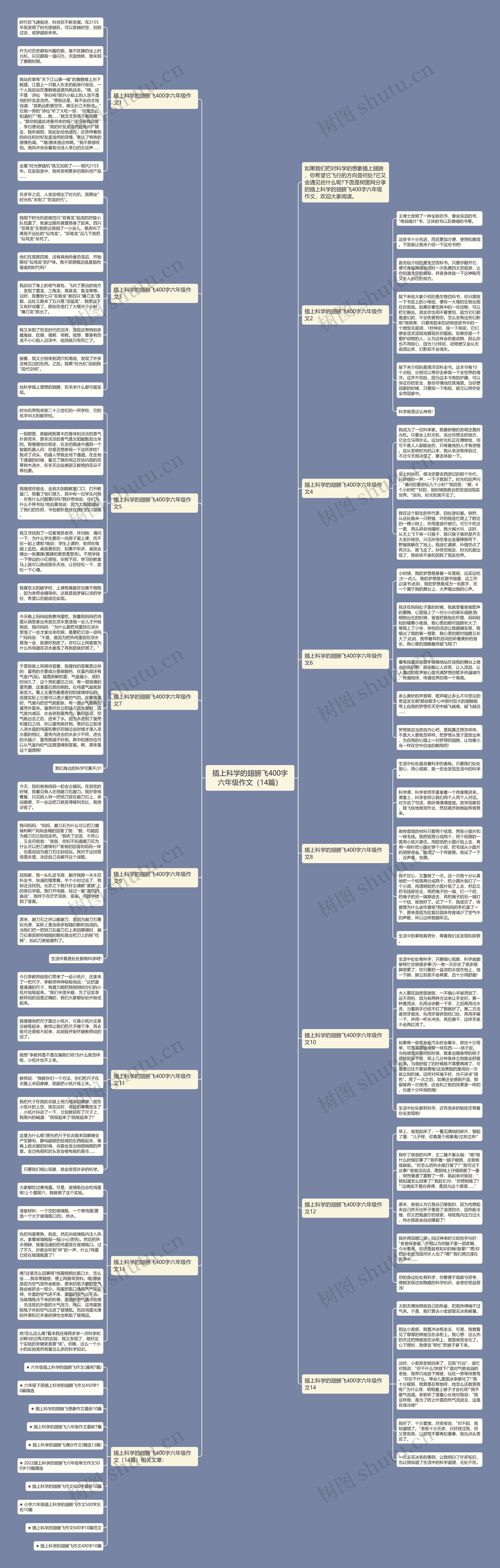 插上科学的翅膀飞400字六年级作文（14篇）思维导图
